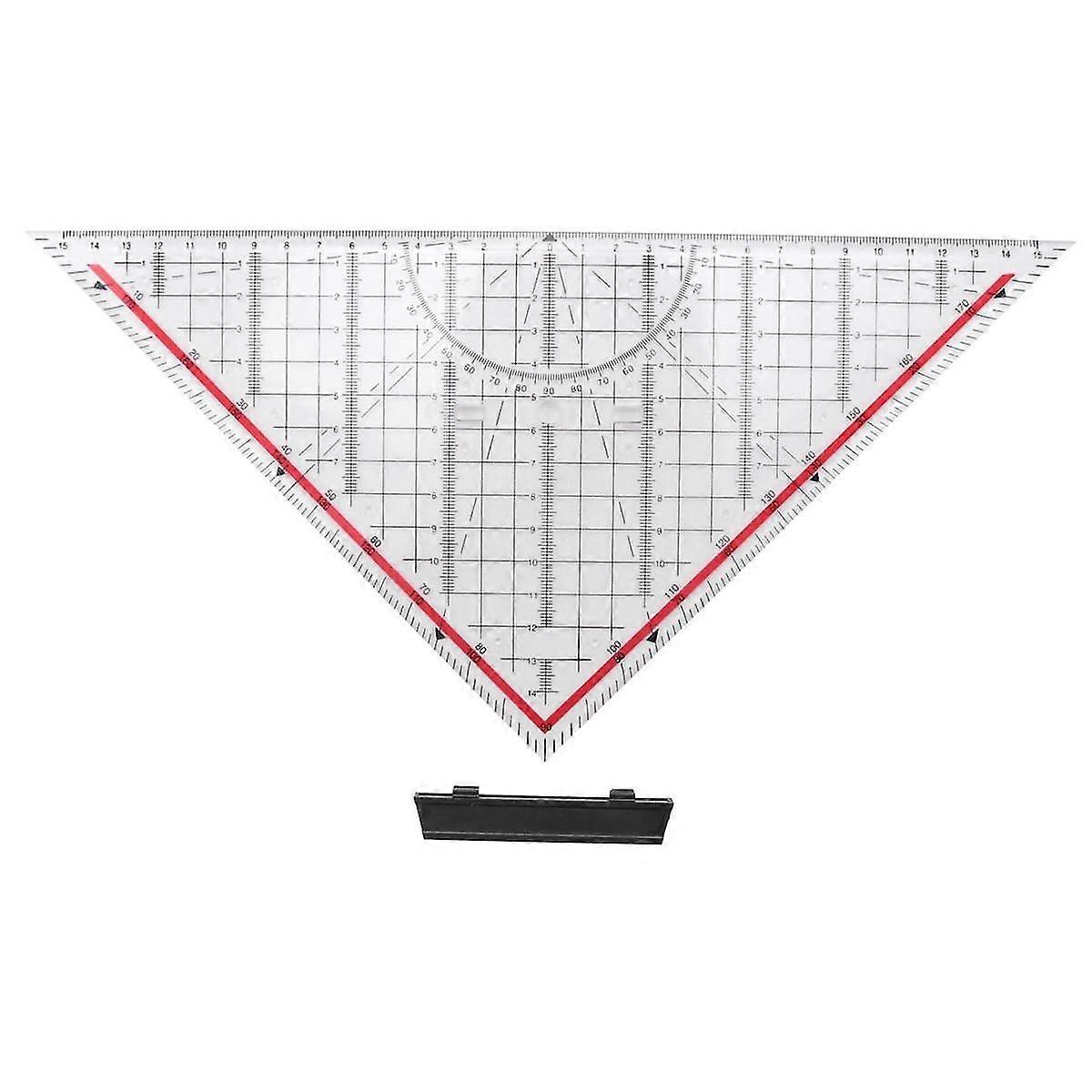 30CM Drawing Triangle Ruler Multi-Function Drawing Design Ruler with Handle Protractor Measurement