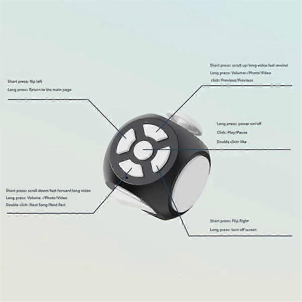 New Decompression Dice Remote Control Video Software Page Turning Bluetooth Mini Wireless Remote Photography Dedicated A