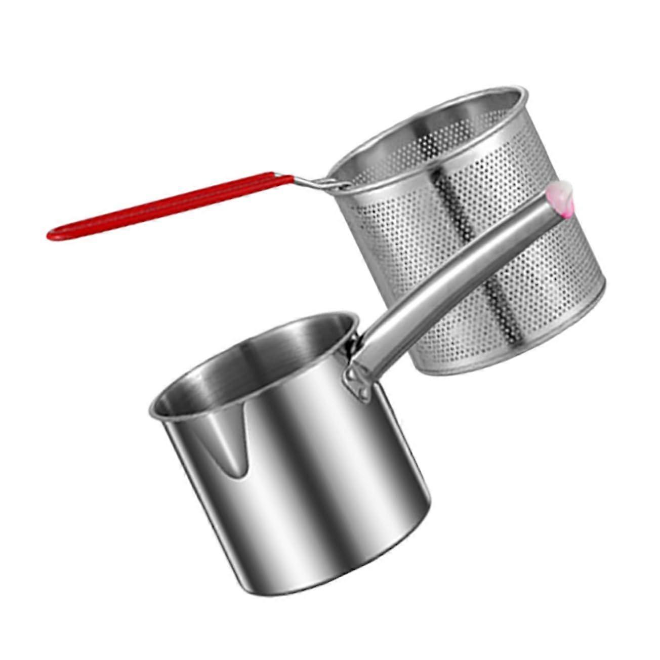 Sturdy Deep Frying Pot Basket Set Quick Cooking Stainless Steel