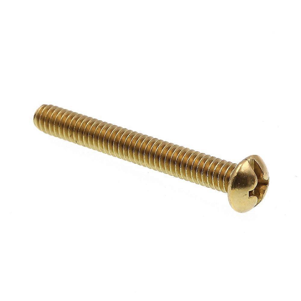 9005585 Machine Screw, Round Head, Slotted/Phillips Combo, 1/4 in-20 X 2 in, Solid Brass, Pack of 25