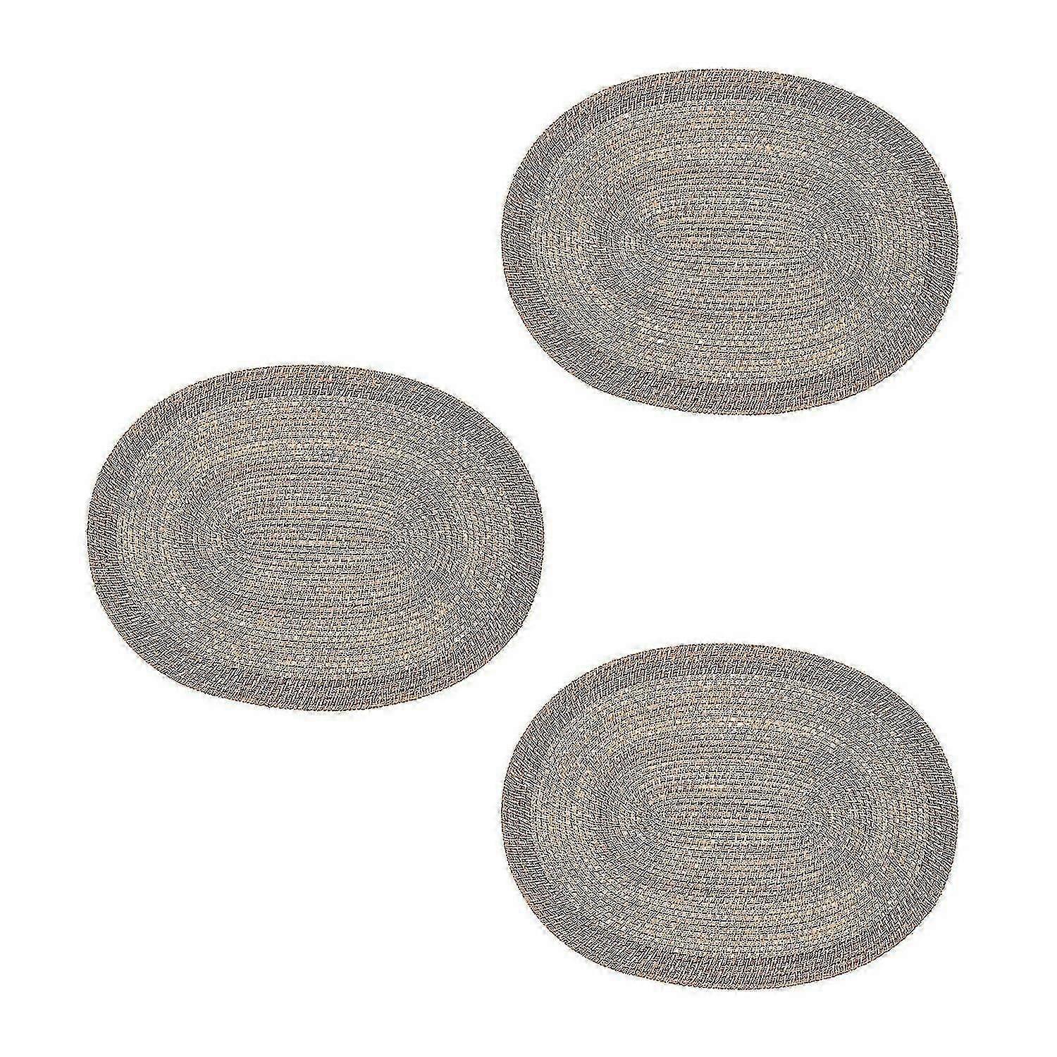 3x Oval Placemat, Woven,tea Accessories,suitable For Dining