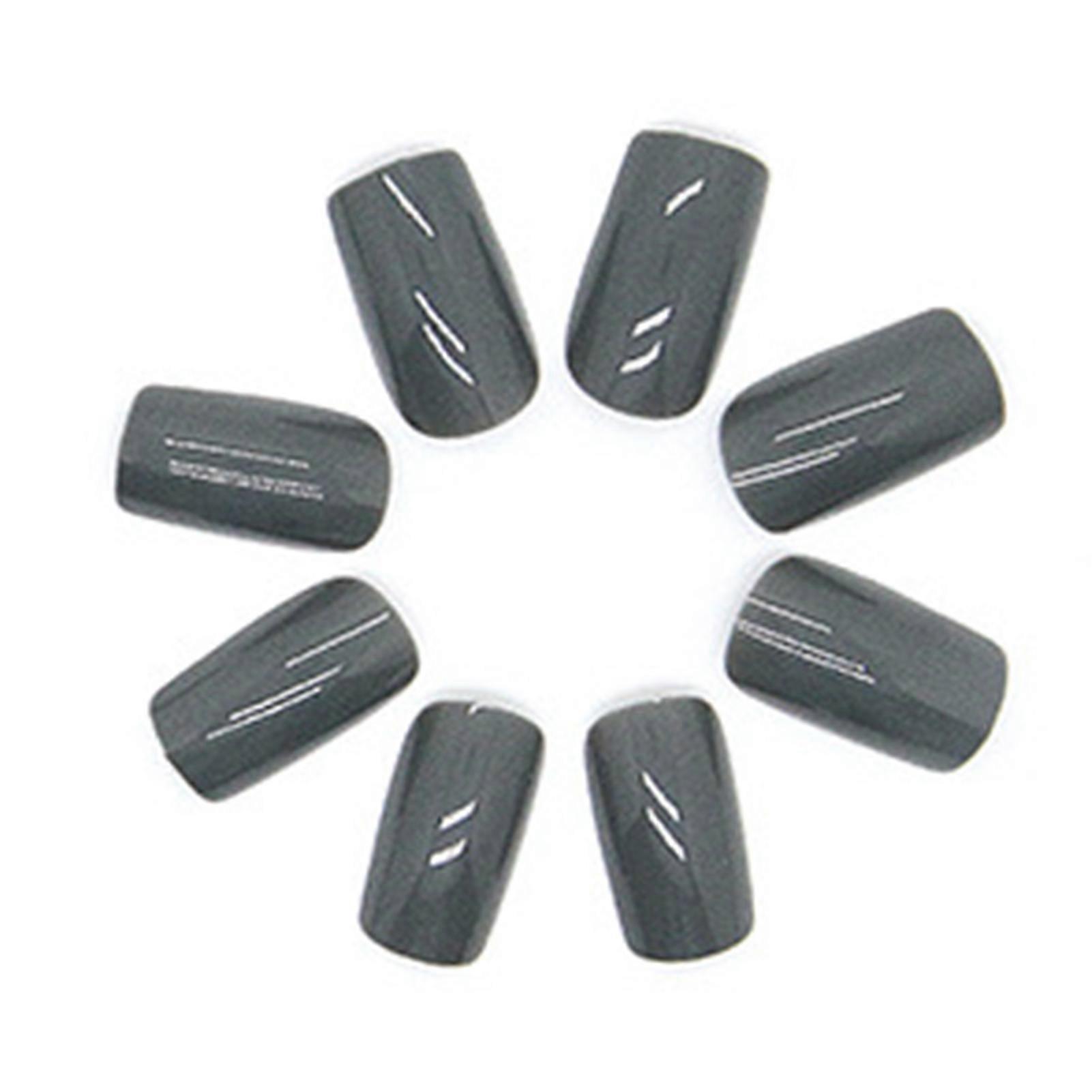 Cement Green Mid-length False Nails Full Cover Square Artificial Nail Tips