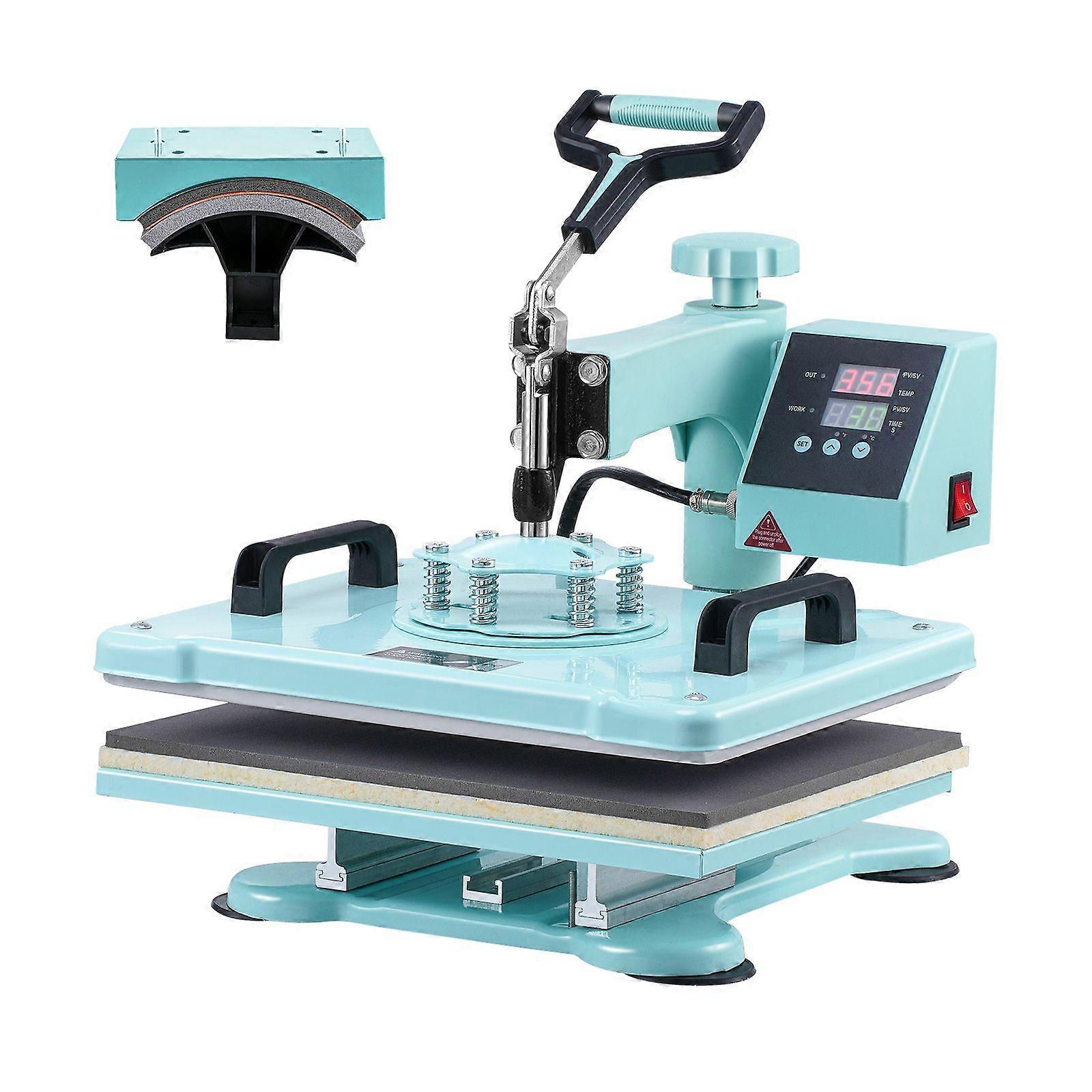 热压机，12 x 15 英寸，带帽子压机的 2 合 1 热转印机，360 度摆动 T 恤熨烫机