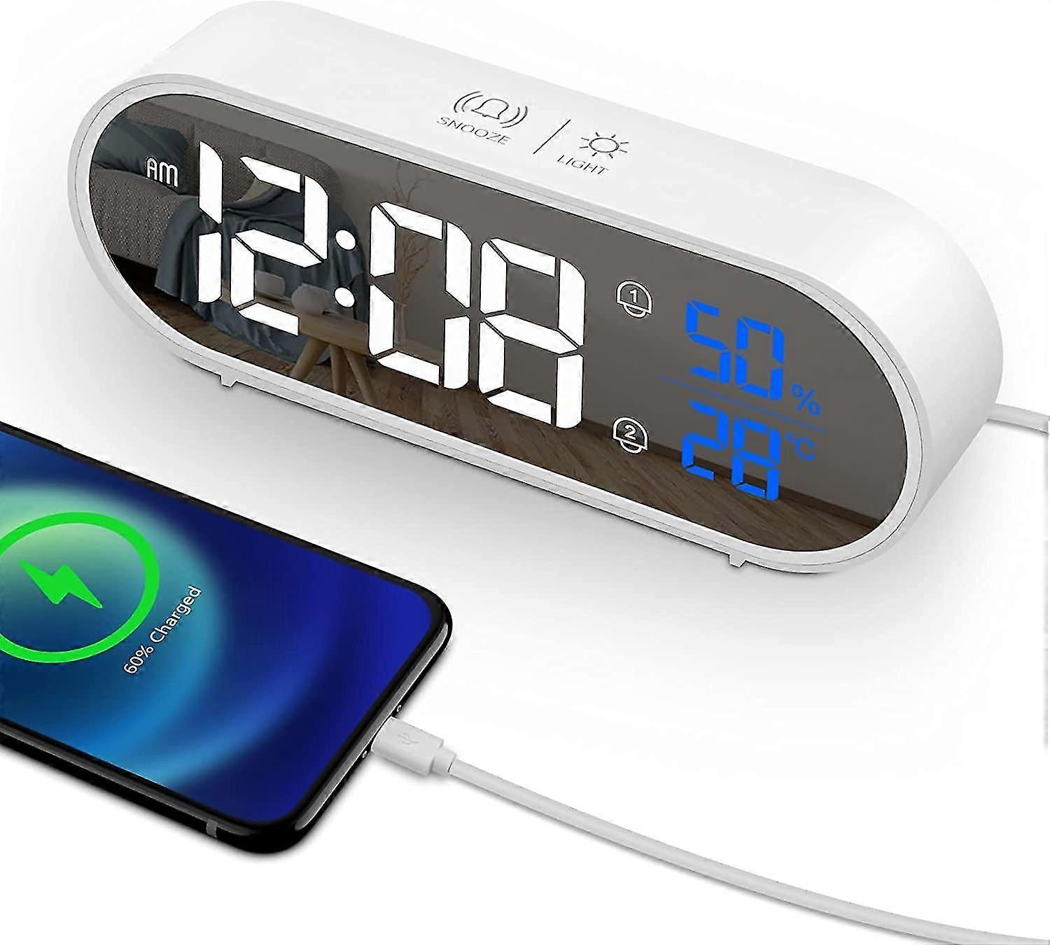 SSRGV Alarm Clock Digital,Digital Alarm Clock Voice Control Function 40 Alarm Clock Gift