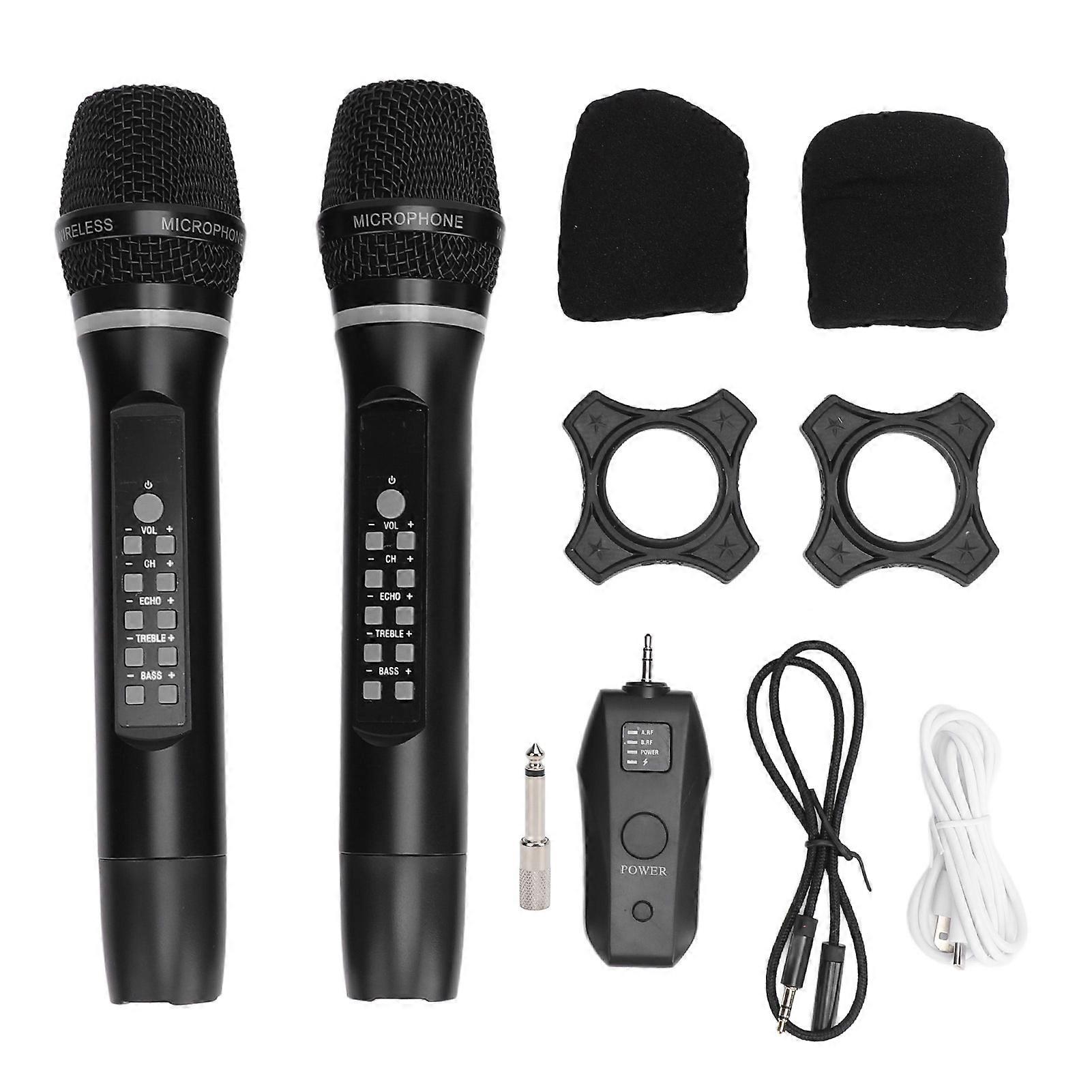 Wireless Microphone, Dual Handheld Wireless Dynamic Microphone, Wireless Karaoke Bluetooth Microphone for Home and Outdoor