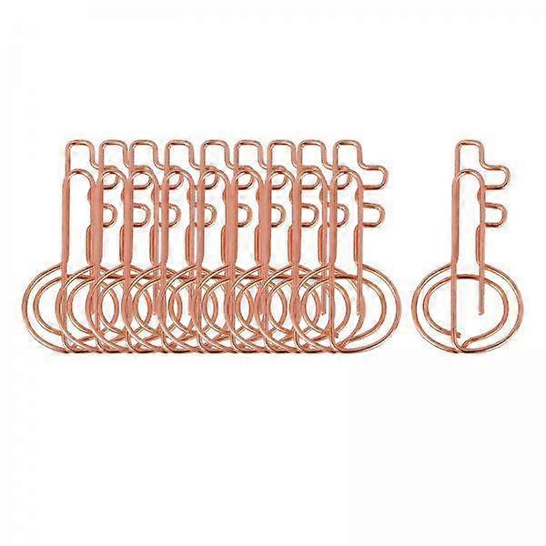 2-4pack 10 Pieces Rose Aureate Key Paper Clips Cartoon for Office Supplies File