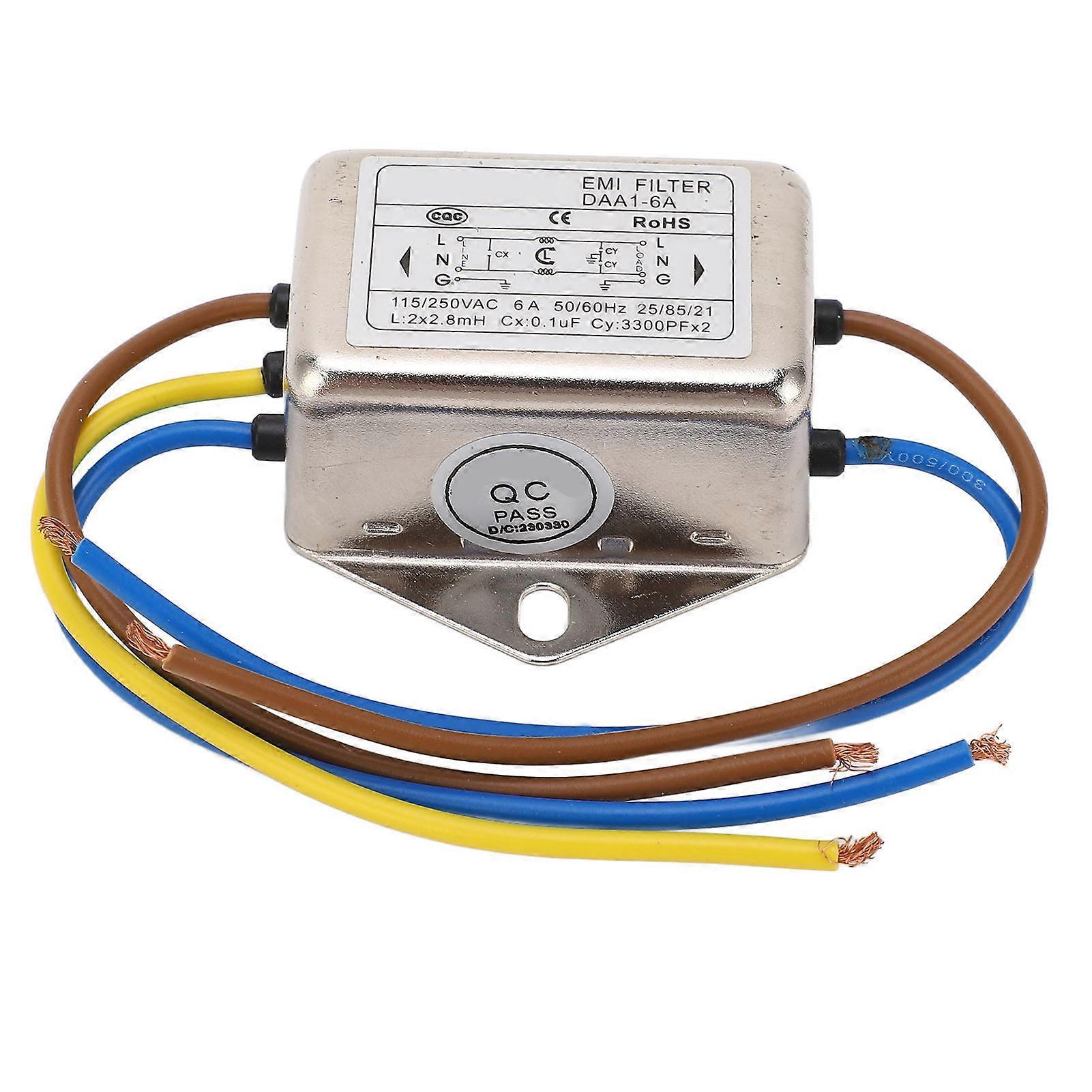 Line Noise Suppressor Jamming Signal Filtering Power EMI Filter for Laser Cutter Robots AC115 250V