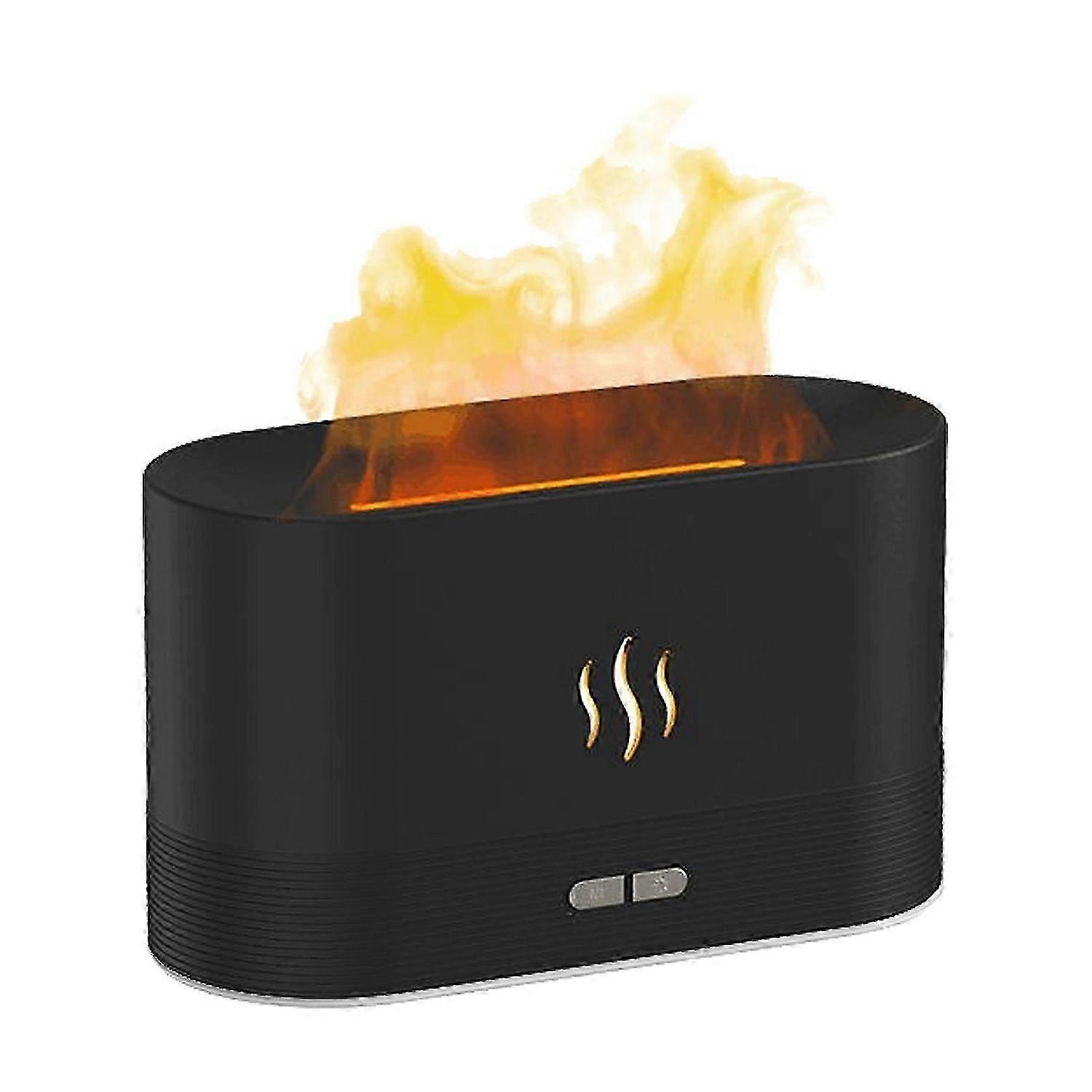 Simulation Flame Mist Humidifier Essential Oil Diffuser USB Plug-in 2 Brightness Night Light Quiet