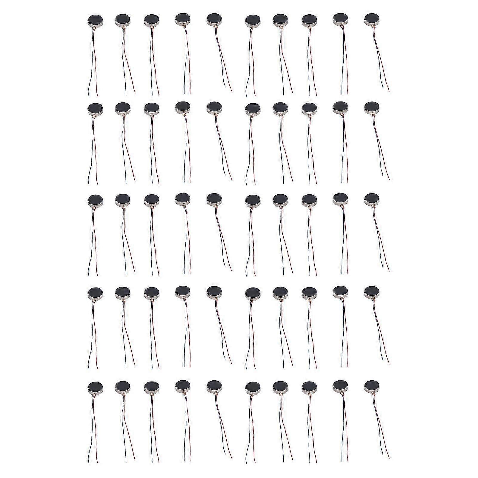 50Pcs DC Flat Button Motor Vibrating Motors 12mm×3.4mm 3V High Accuracy High Resolution Low Vibration Low Noise Mini