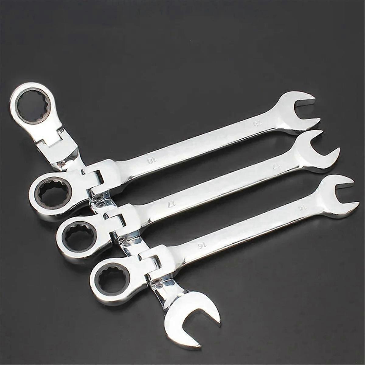 Chrome Vanadium Steel Bidirectional Movable Ratchet Wrench 6Pcs