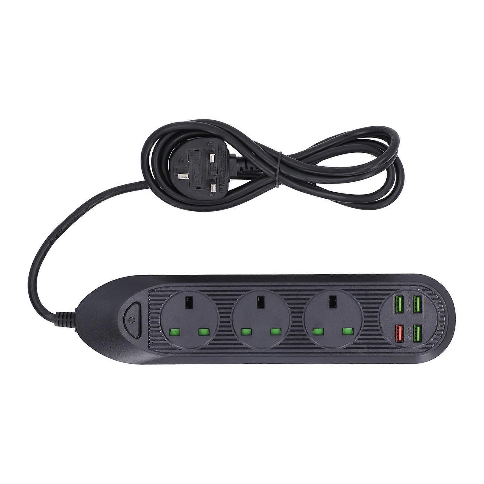 Multi Purpose Power Socket 3000W Desktop Power Strip 3 Outlet 4 USB Port Multifunctional Socket 110‑
