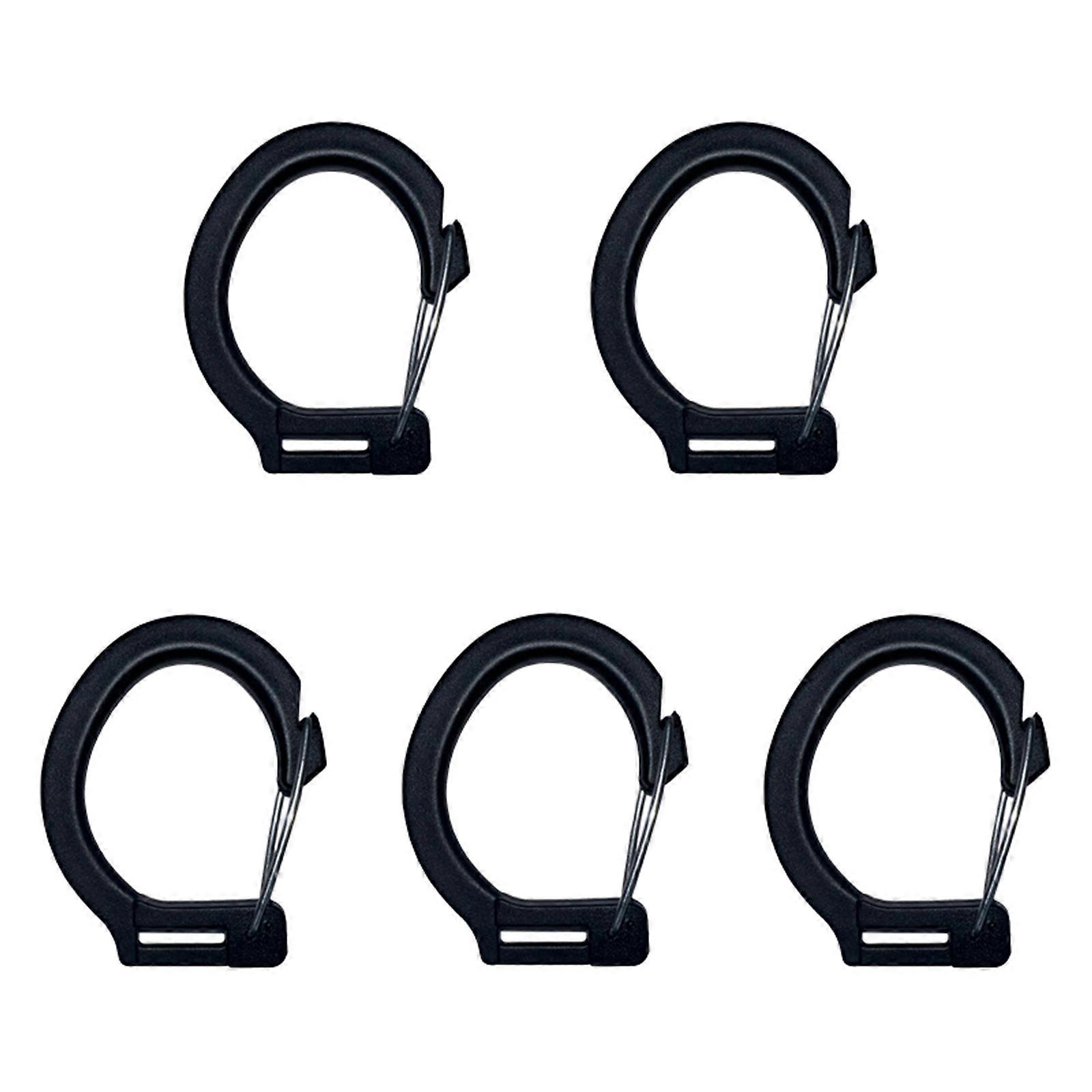5Pcs Lanyard Hooks Bulk Small Plastic Hook for Lanyards Snap Clips Clasps, Basic Buckle Lanyard Hooks for Hanging, Black