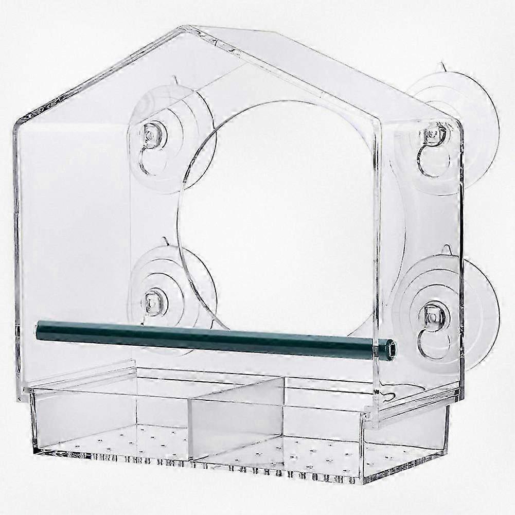 Large Window Bird Feeders for Outdoor Use, Featuring a Sliding Seed Holder and 4 Extra Strong Suction Cups for Stability
