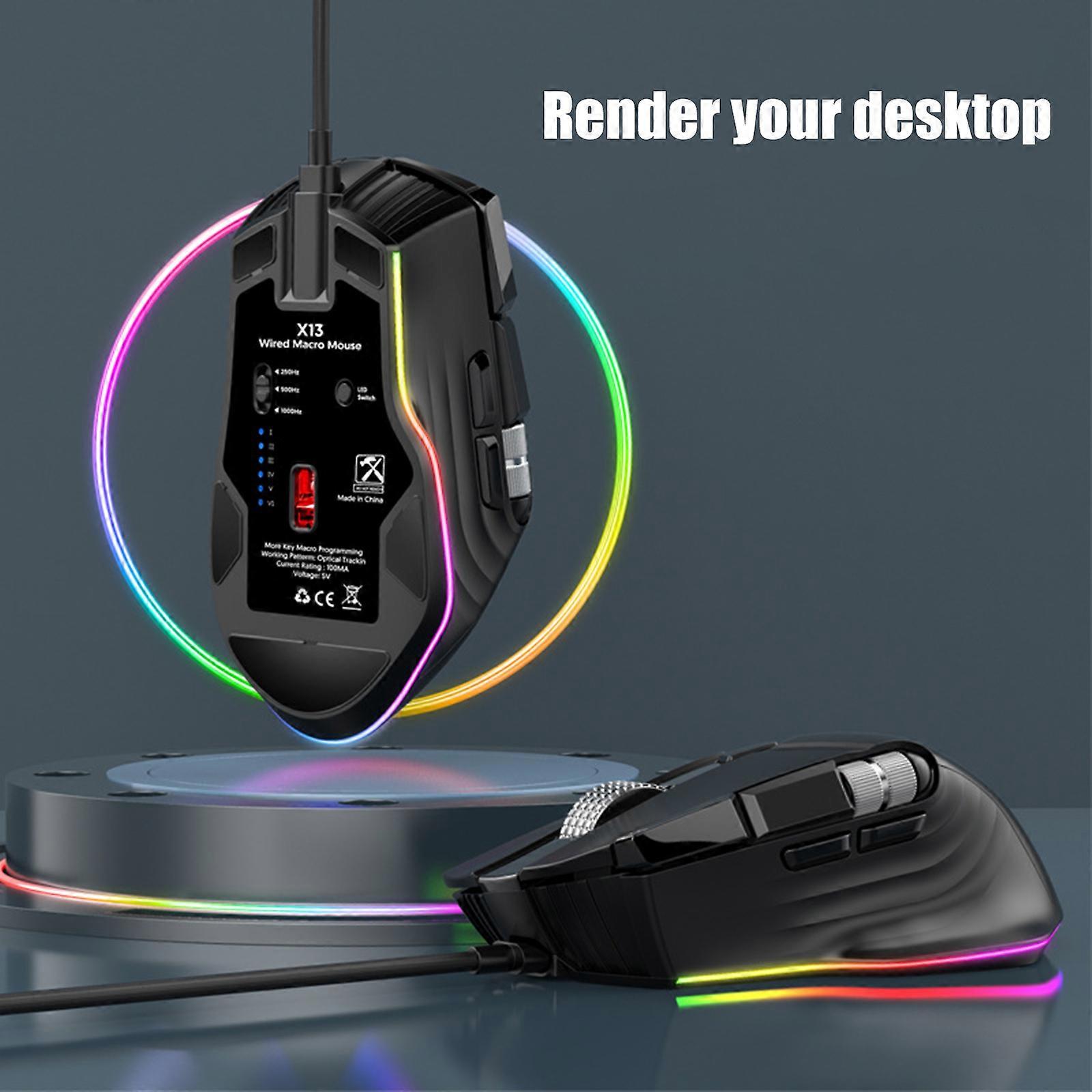 Advanced Gaming Mouse 10Button Customization 6DPI Dynamic Color Type ...