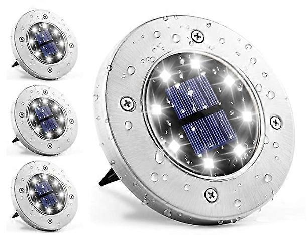 4 Pack Solar Floor Lights, 8 Led Solar Disc Lights Waterproof