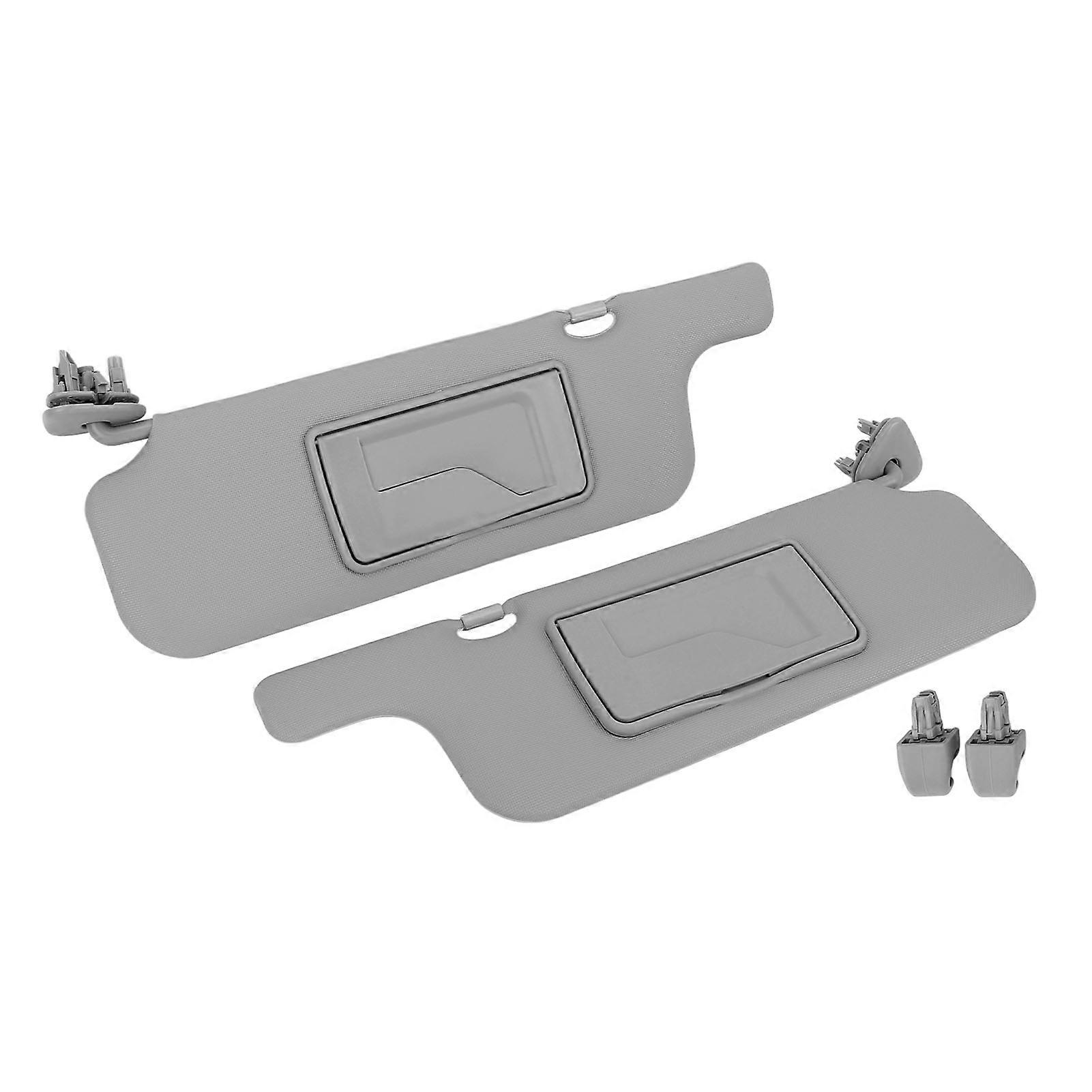 Pair of Sun Visor Assembly Gray Sun Blocking ABS Mirror for E120 E130 2001‑2007 Ninth Generation LHD Car