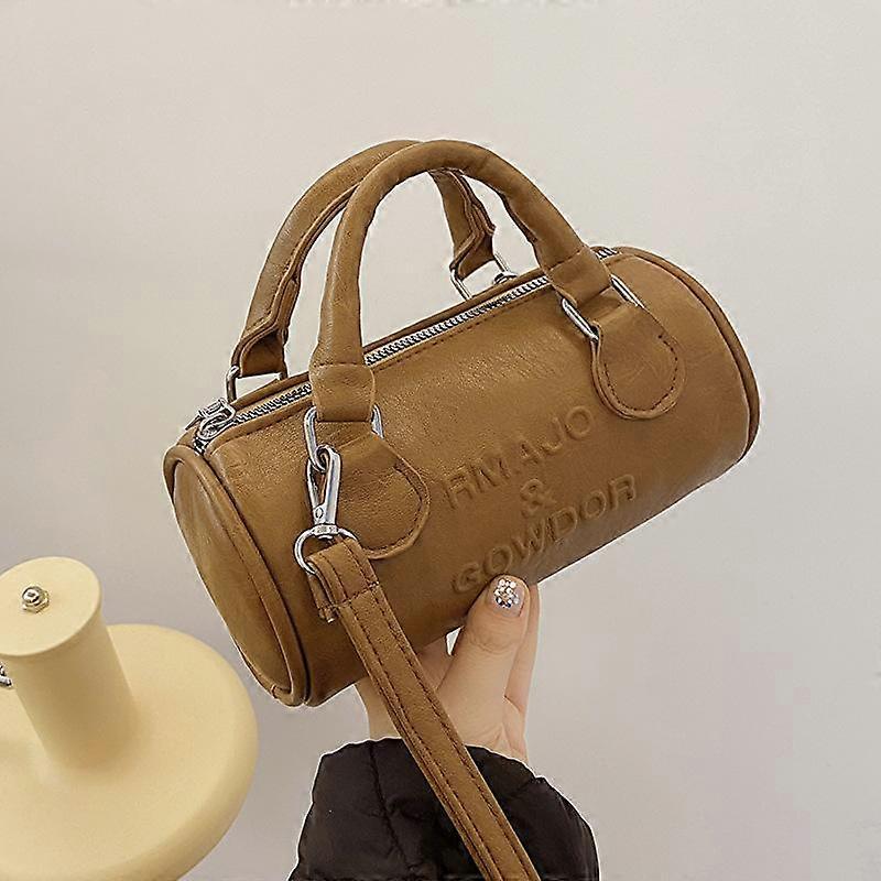 Retro Foreign Style Design Fashionable And Casual Solid Color Boston High Value Messenger Shoulder Handbag