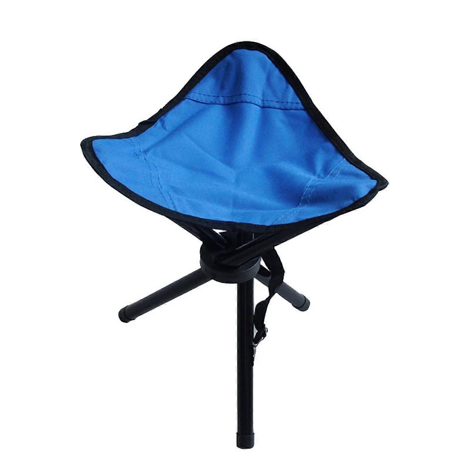Camping Stool, Outdoor Folding Stool, Fishing Triangle Stool, Blue