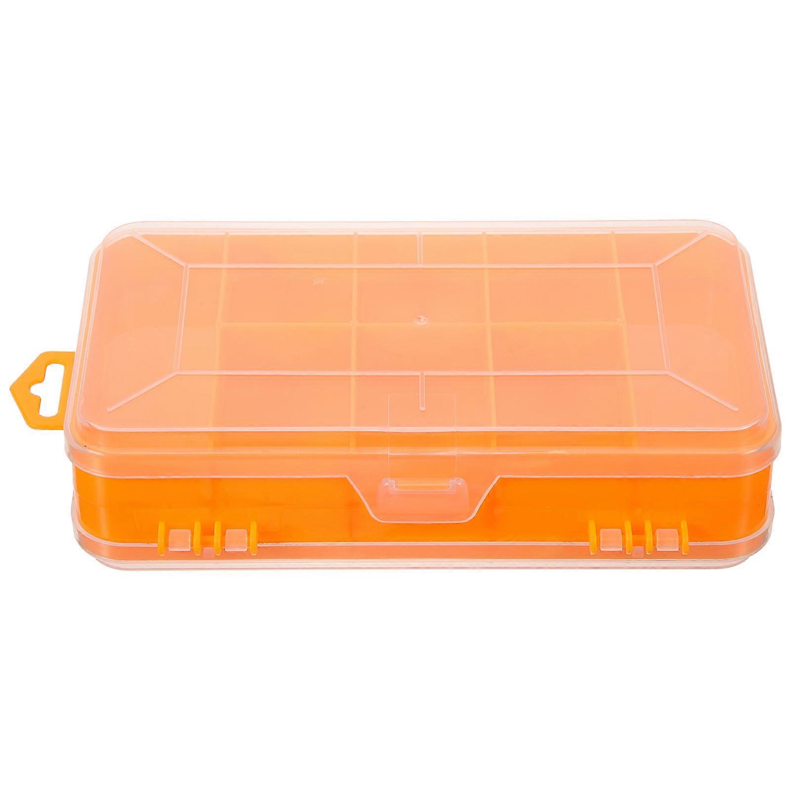 Orange Plastic Storage Box with Compartment Design for Beads and Small Parts Storage Use