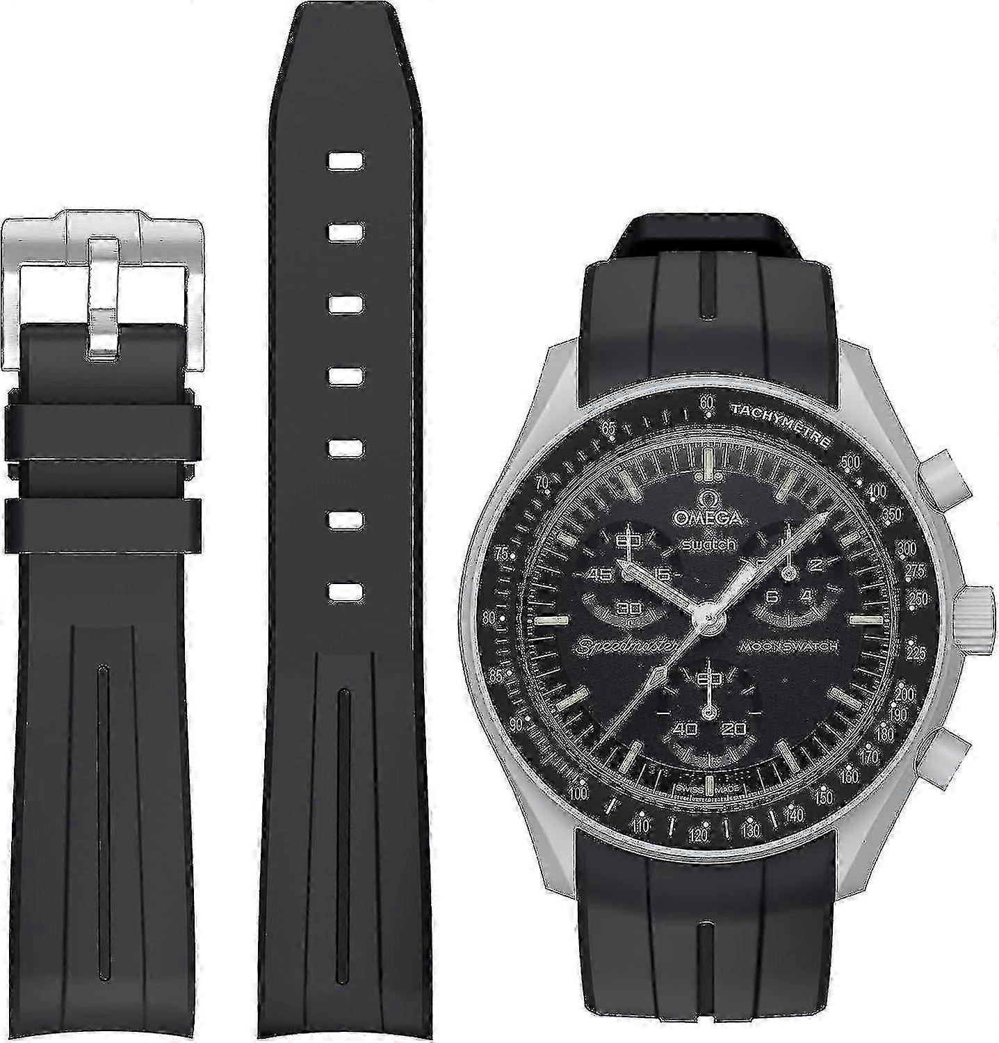 Soft Rubber Strap Replacement Compatible with Moonswatch, Suitable for Certain Brands