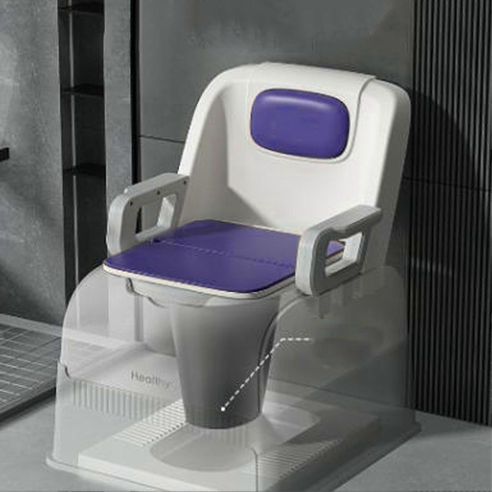 Bedside Commode for Toilet Soft Padded Removable Armrest High Load Capacity Odor Control Commode Chair with 2 Buckets