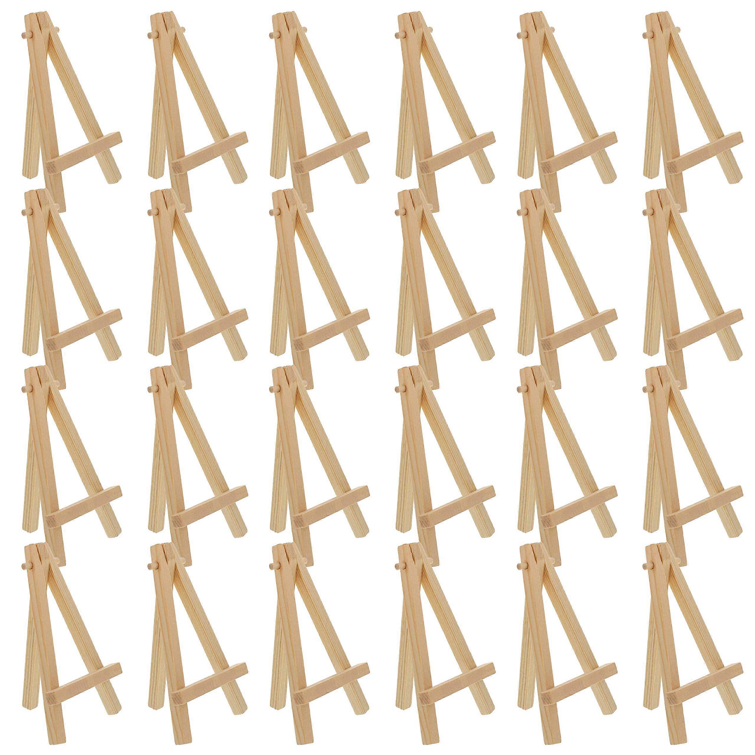 5' Mini Easel (24 Pack) Natural Wooden AFrame Stand for Display, Crafts, Signs
