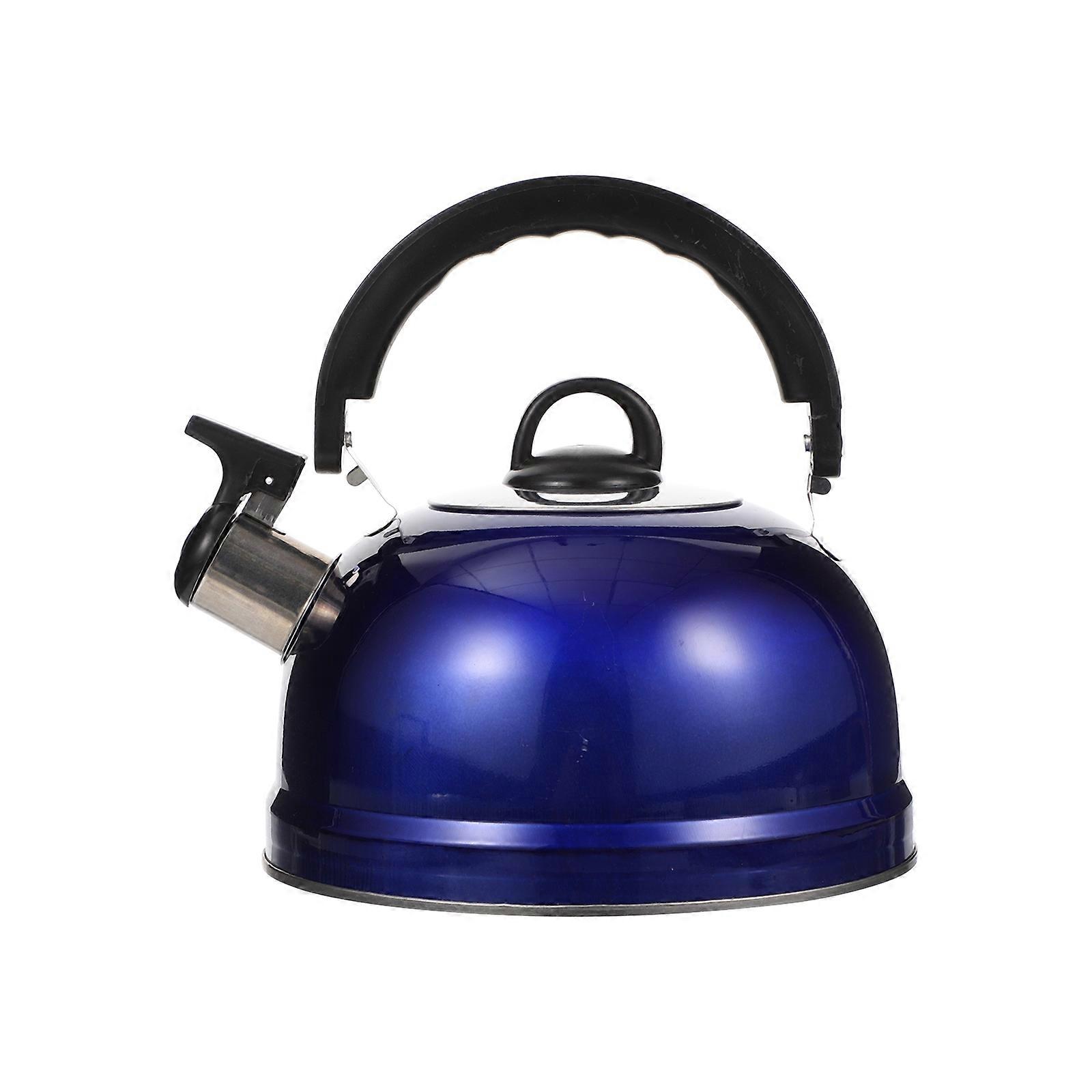 Large Capacity Blue Stainless Steel Teakettle for Home Use with Sounding Feature and Comfortable Handle 3L