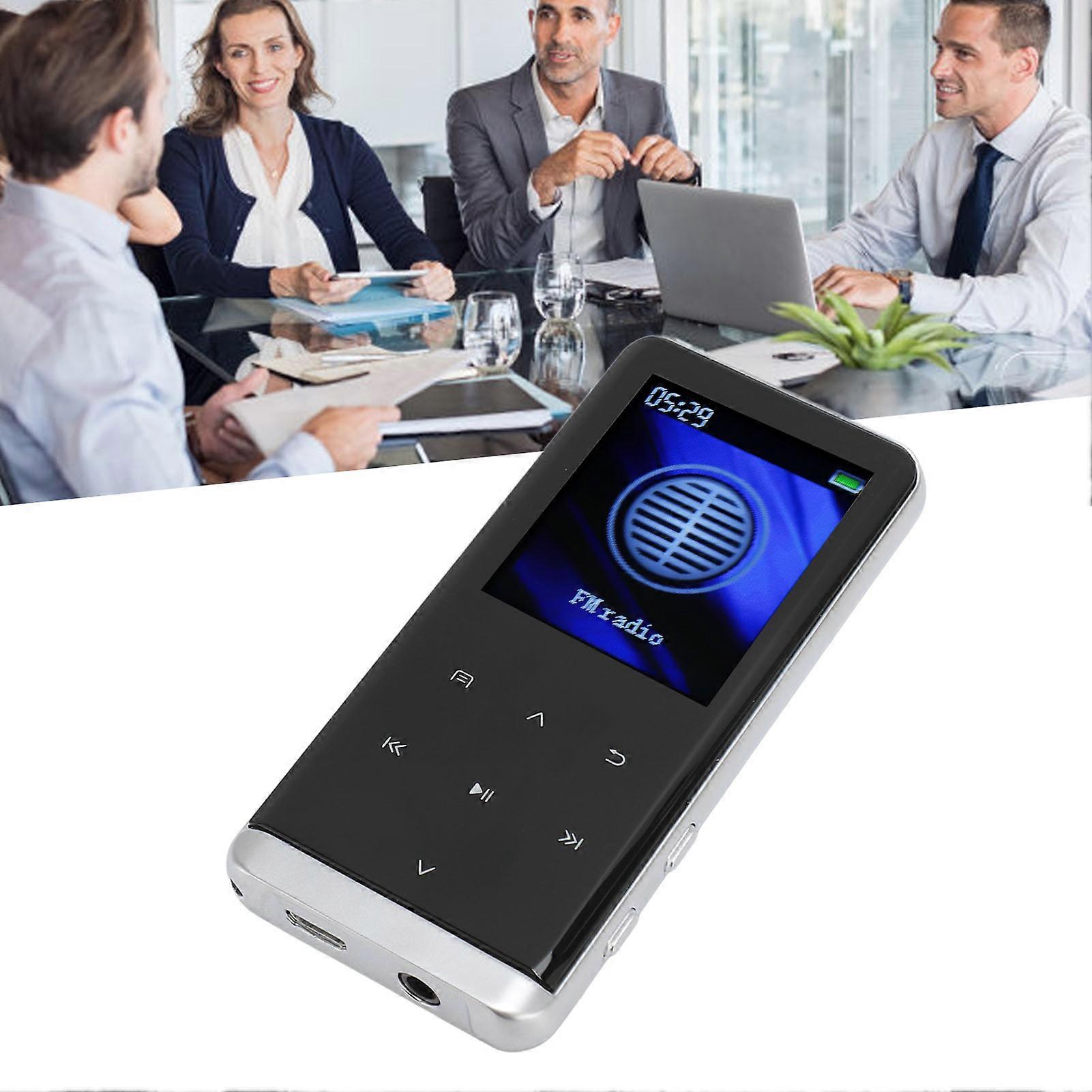 MP3 Player with Bluetooth 5.2 HD Noise Reduction Single Loop FM Radio Built in HD Speaker Voice Recorder Mini HiFi Music Player with Earphone for Spo