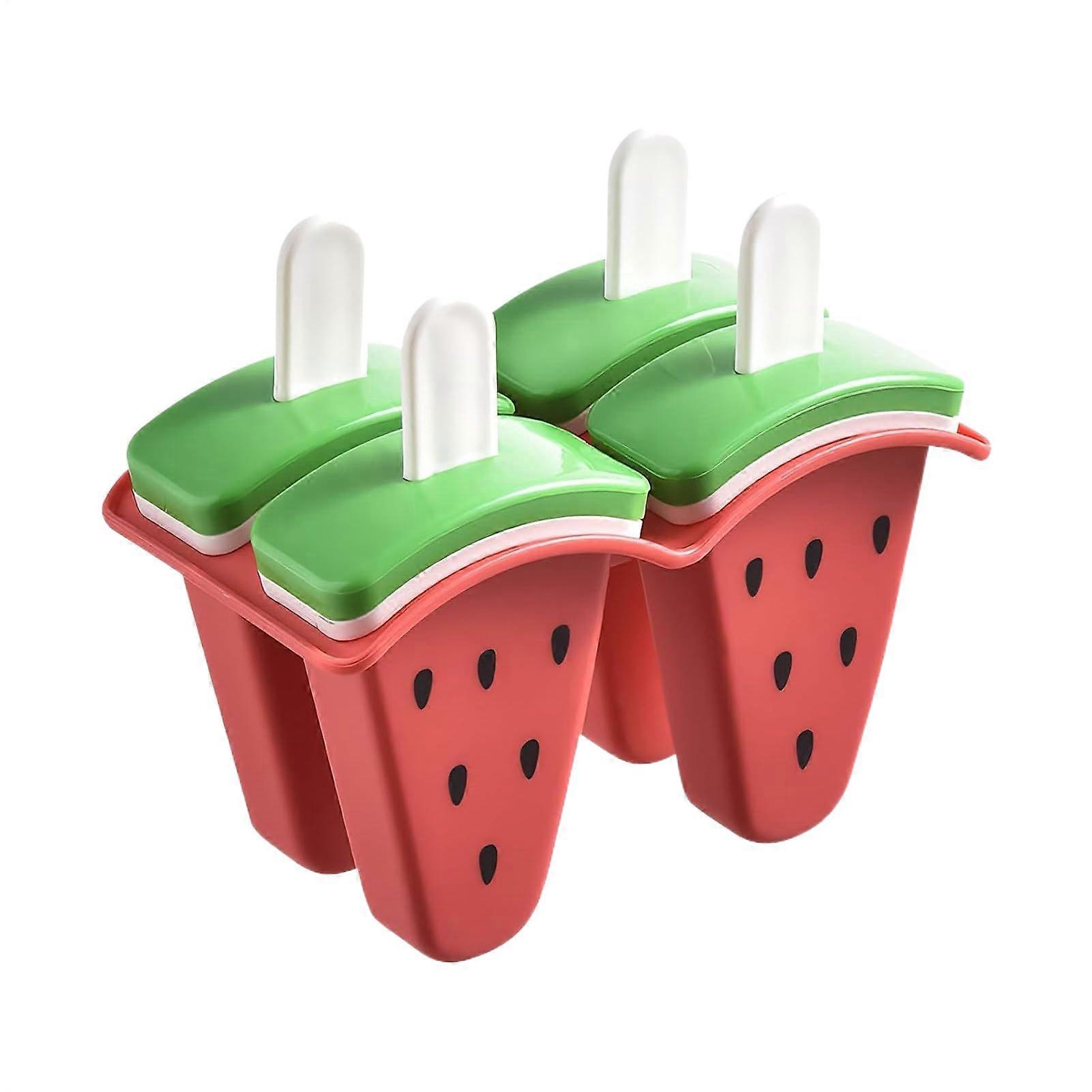 4-Cavity Reusable Silicone Molds with Sticks | Food-Grade Freezer Containers for Yogurt and Fruit Preparations