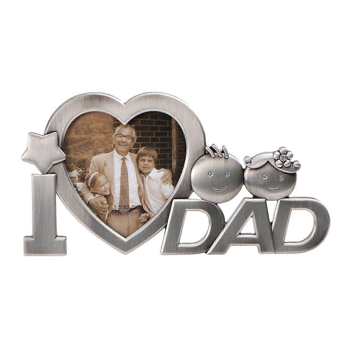 Father Picture Frame Creative Silver Holds 3x3 Photo Men present 1Set