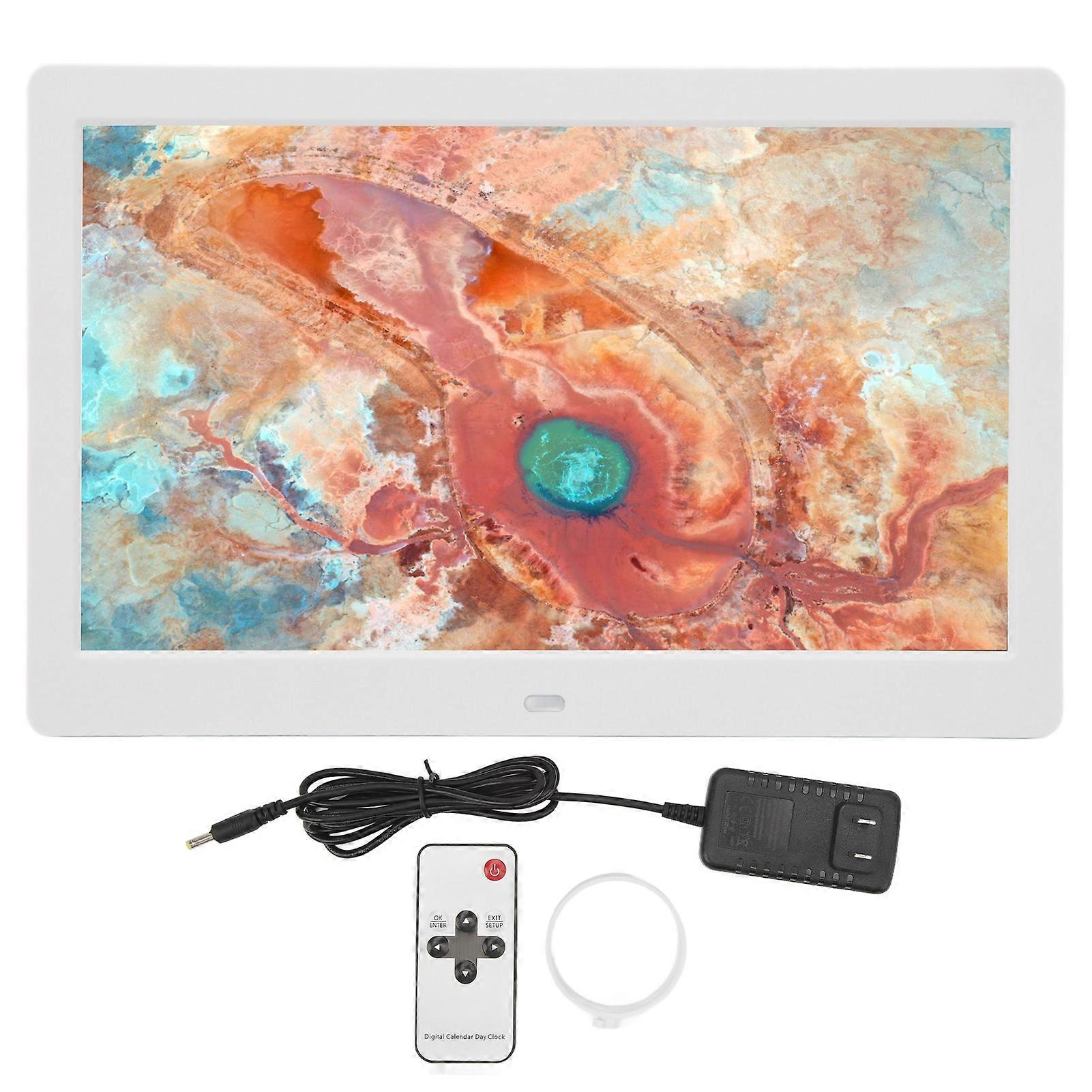 10" WiFi Digital Photo Frame, IPS HD, Stereo Sound, Remote, Calendar, US Plug