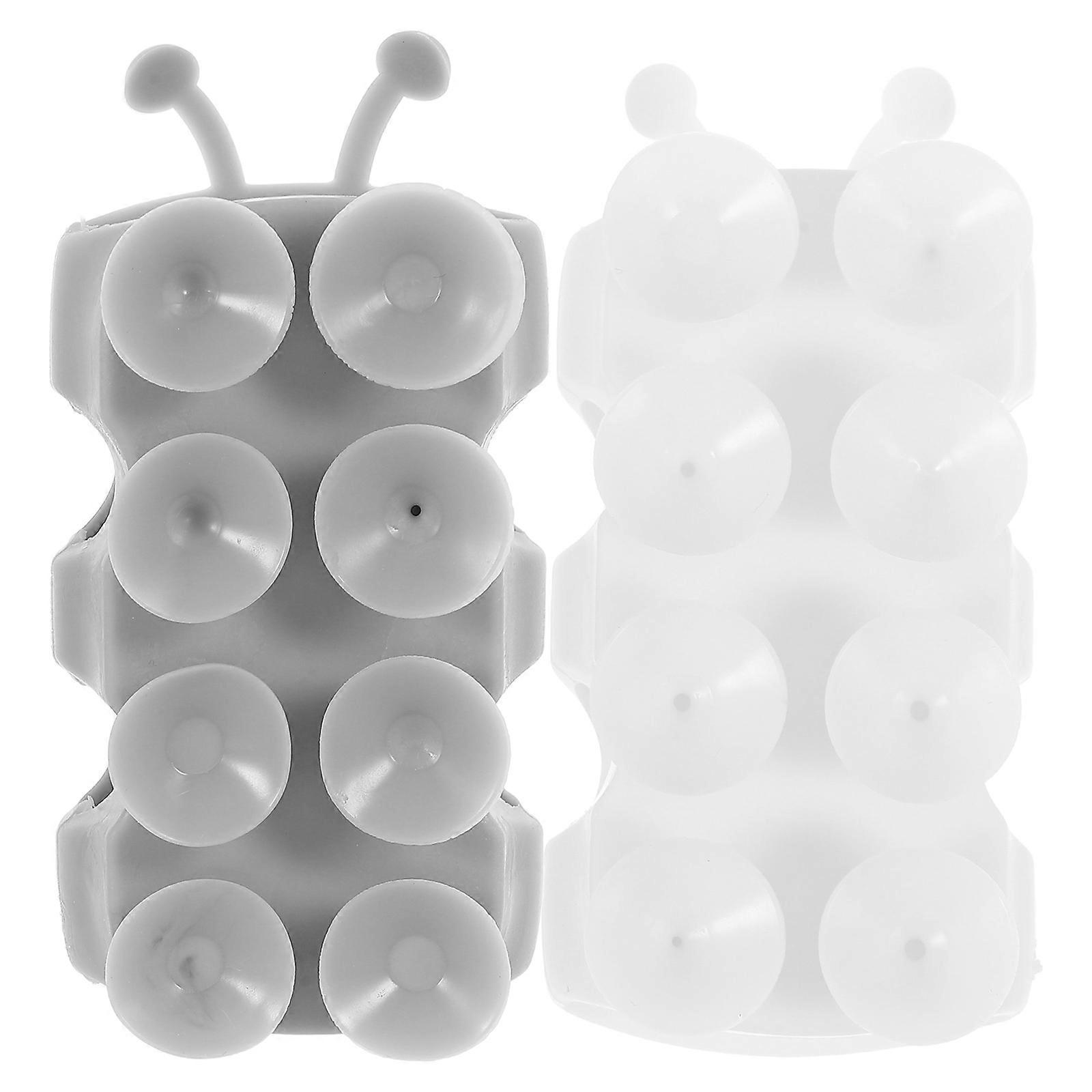 Shower Hanger Adjustable Shower Holder Bracket For Bathroom Use Grey Wall Mountable Suction Cup Fixation 2Pcs