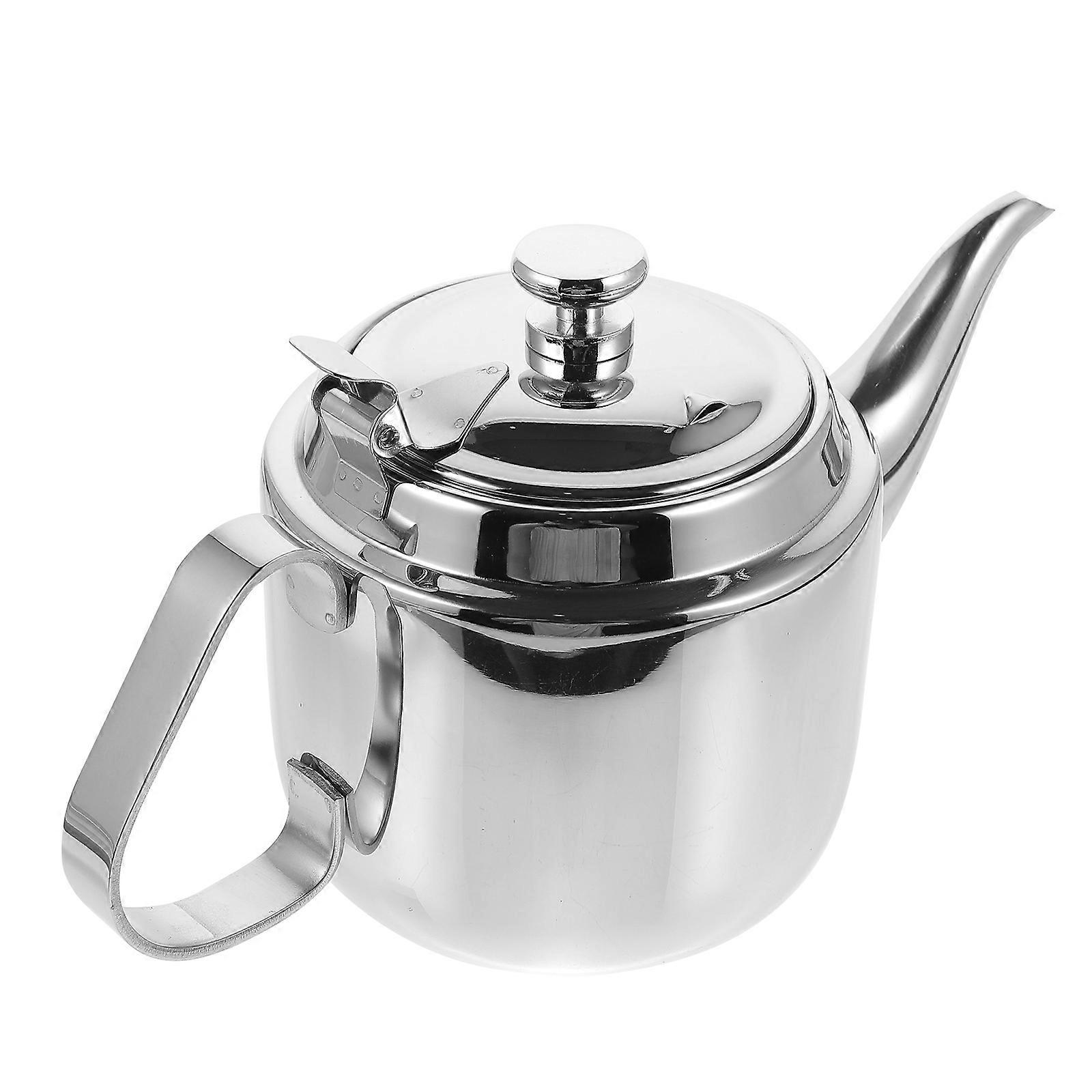 Stainless Kettle Practical Drainer Kettle for Kitchen Silver 12X10X8.8CM 800ml Filter Design 1Pack