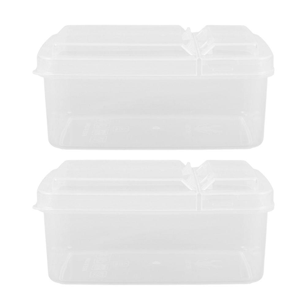 2pcs Reusable Cheese Storage Container With Lids For Fridge Organization Clear Cheese Slice Storage Box For Refrigerator