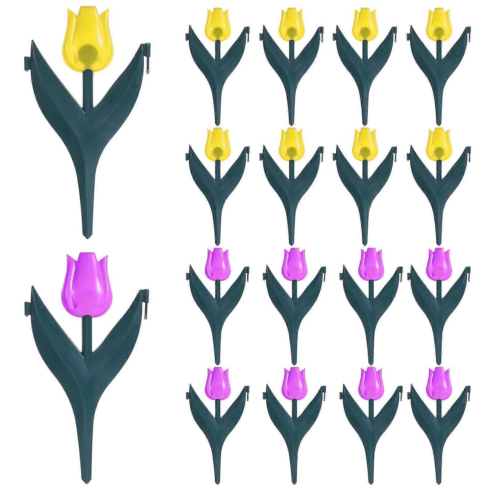 Artificial Tulips Outdoor Small Fence For Garden PVC Material Landscape Edging Backyard 20Pcs