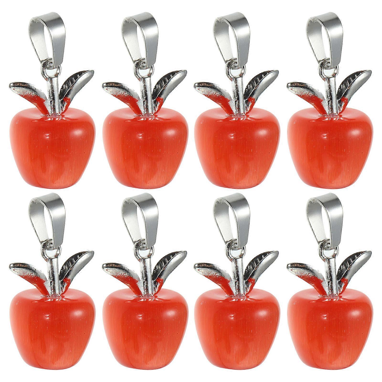 Jewellery Making Charms Apple Jewelry Pendant for DIY Craft Projects Multi Stone Smooth Surface 10Pcs