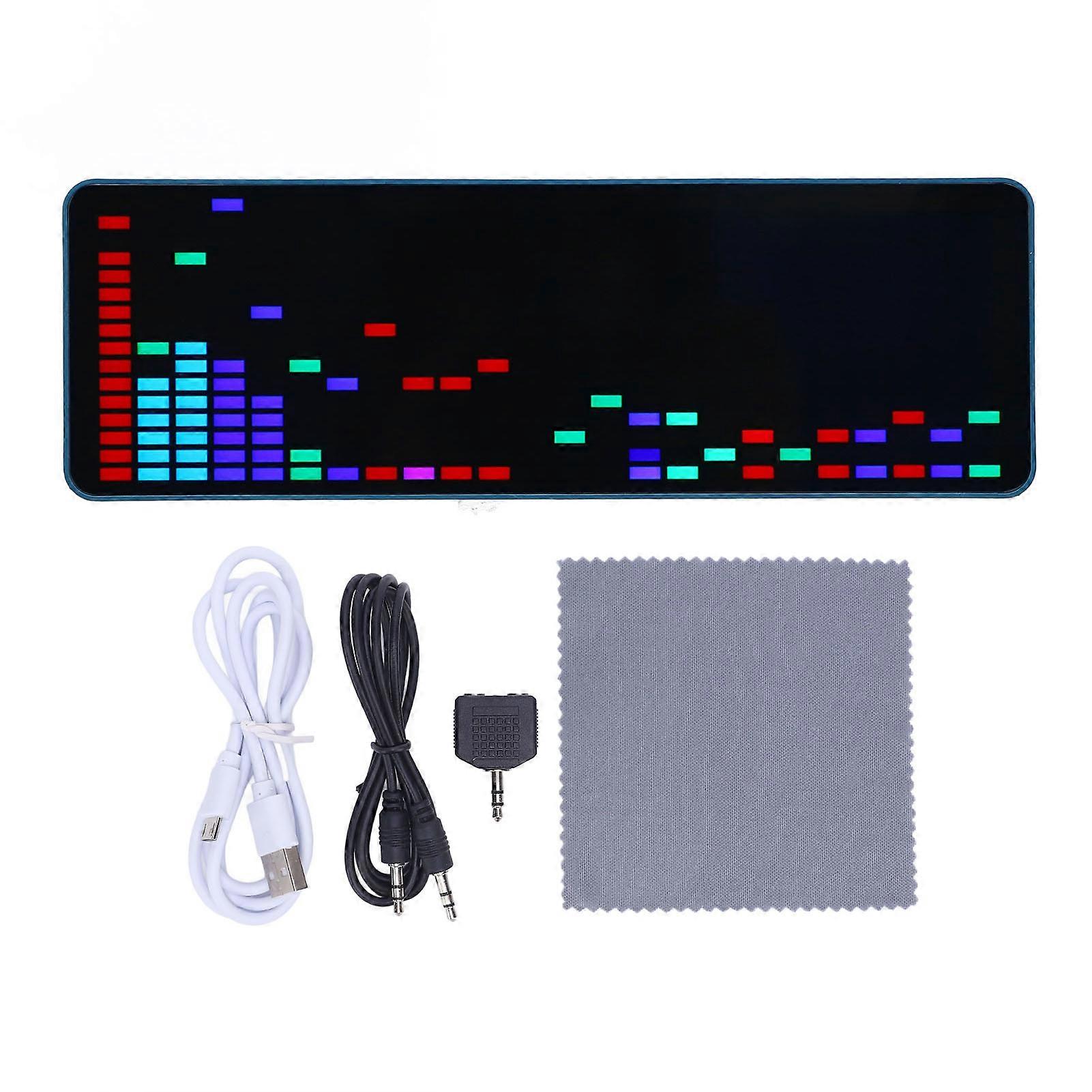 16x24 RGB 1624 Segment Musikspektrum LED-Anzeige Sprachrhythmussensor 20 dynamische Effekte und 7 Farbeffekte HU-008B blau
