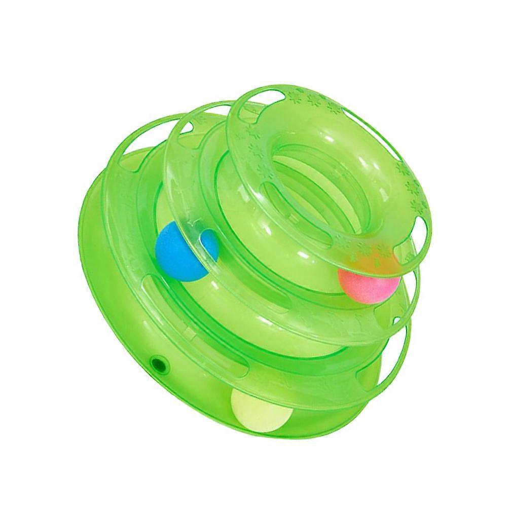 Cat Track Three Level Tracks Toy Interactive Play For Indoor Green 25*25*13cm 1Pack