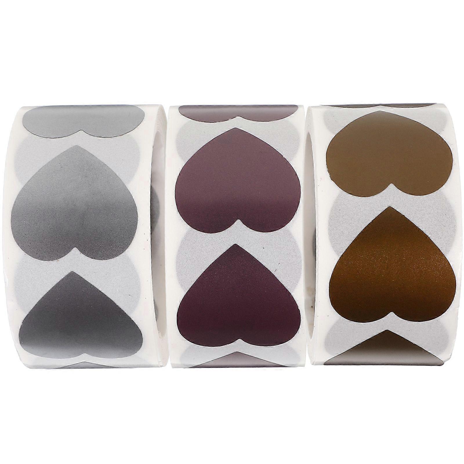900pcs Heart Shaped Scratch Off Stickers Labels Sticker for Party Banquet (Random Color)