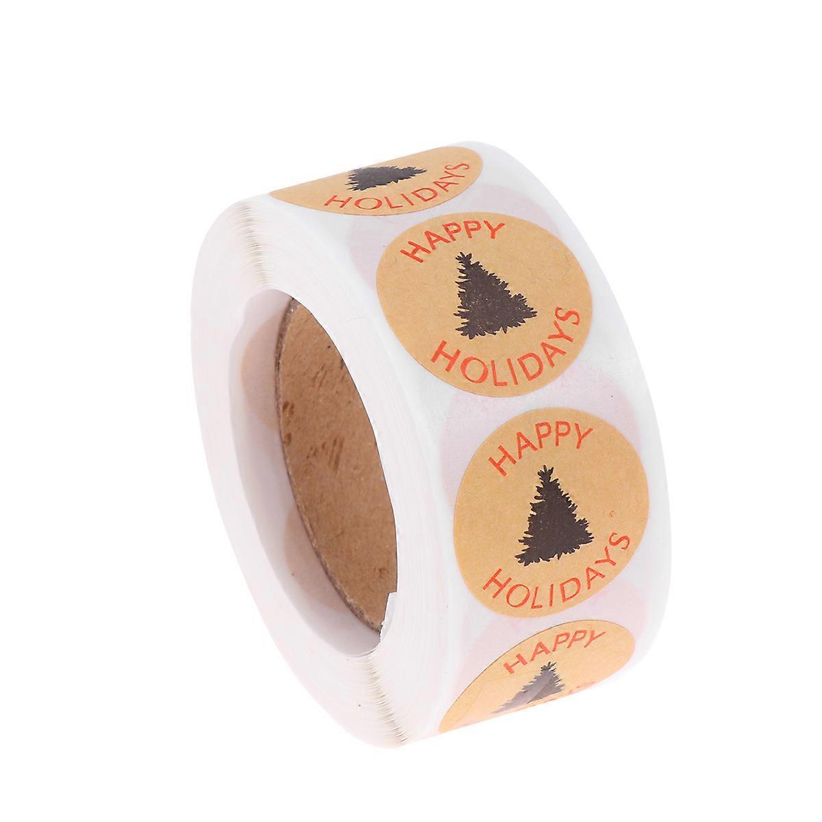Baked Goods Stickers Adhesive Tags Sealing Baking Packing Label Wrapper Kraft Paper Square Festive Design 2Set