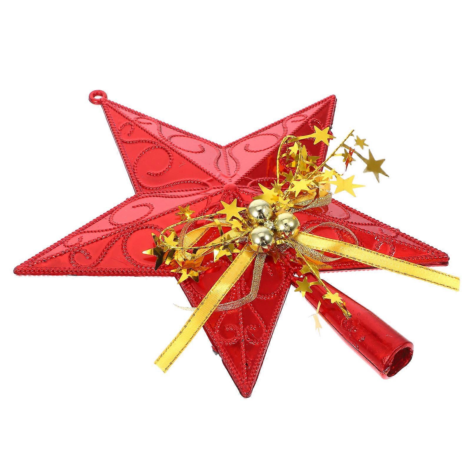 Christmas Tree Ornaments Topper 20cm Glittering Design for Festive Atmosphere Enhancement 1Pack