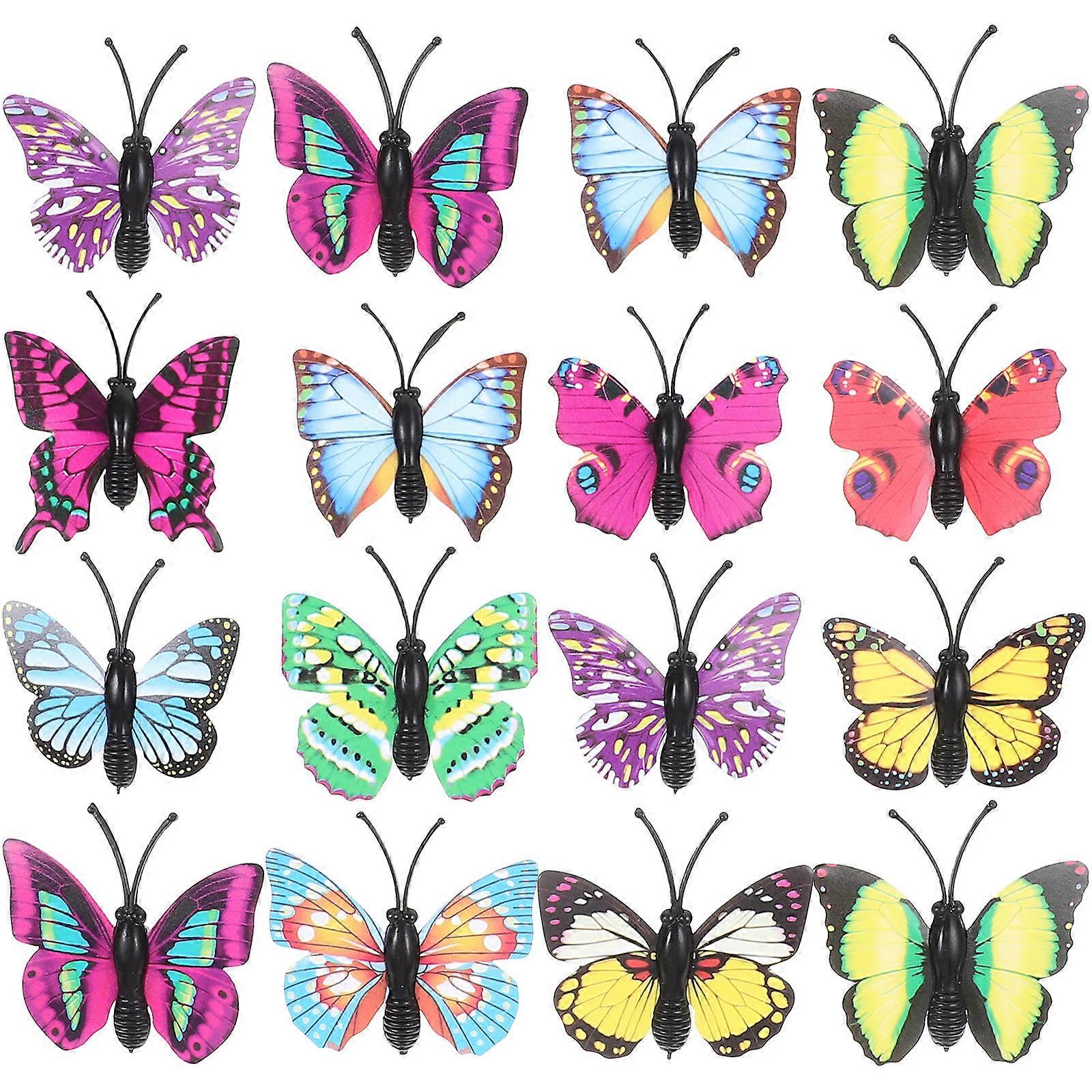 Wall Pushpin Butterfly Shape Assorted Color 4x4cm Fixing Items 30Pcs
