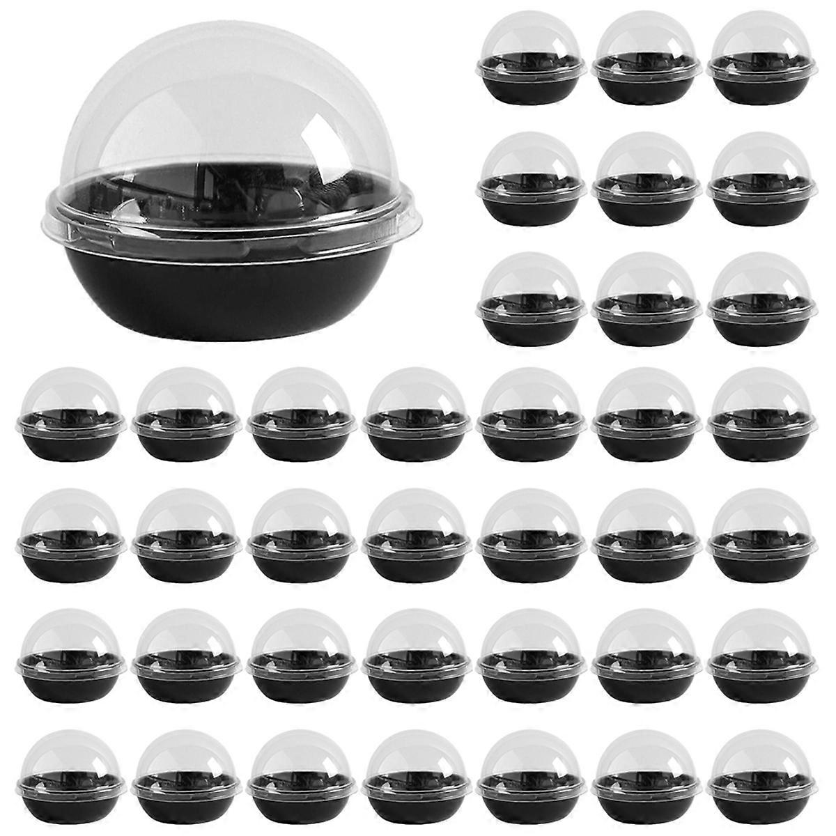 50 Pack Clear Plastic Mini Cupcake Container,for Mini Muffin Macaron