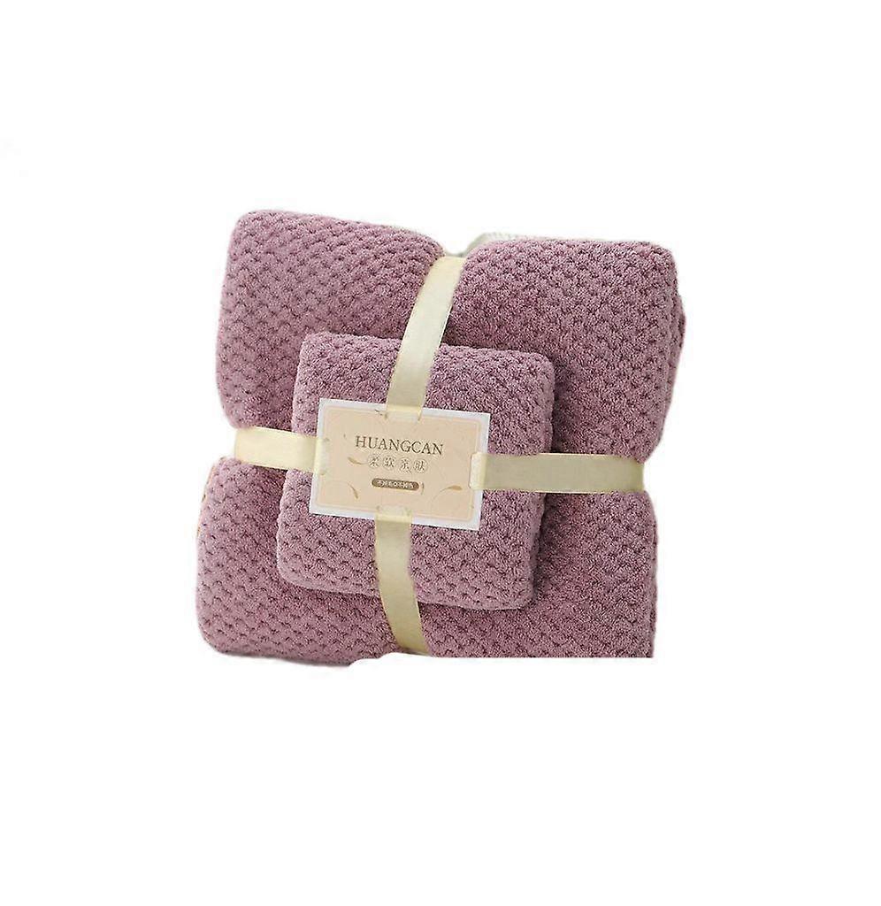 Coral Velvet Quick Dry Absorbent set (High Density Pineapple Grid Bean Paste Color)