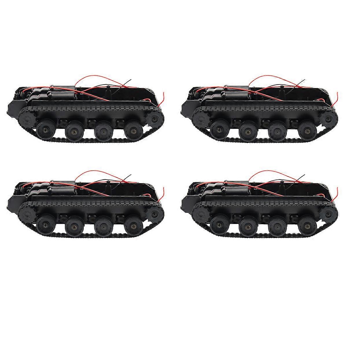 4X Rc Tank Smart Robot Tank Car Chassis Kit Rubber Track Crawler for 130 Motor Diy Robot Toys for Ch