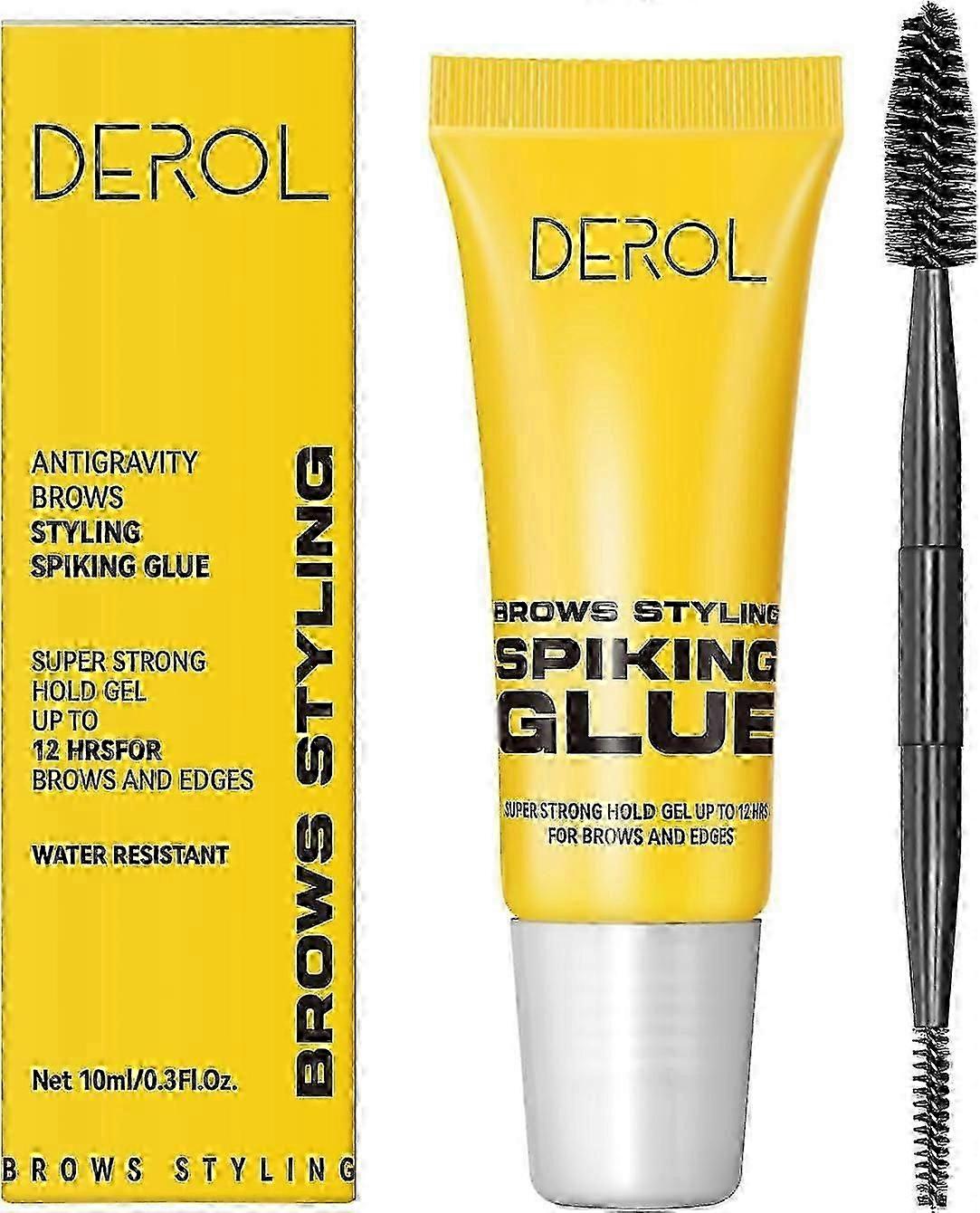 Eyebrows Styling Spiking Glue, Long-Lasting Glue for Brows & Edges 2 in 1 Eyebrow Gel, Strong Hold for Fluffy & Defined Brows 10ml