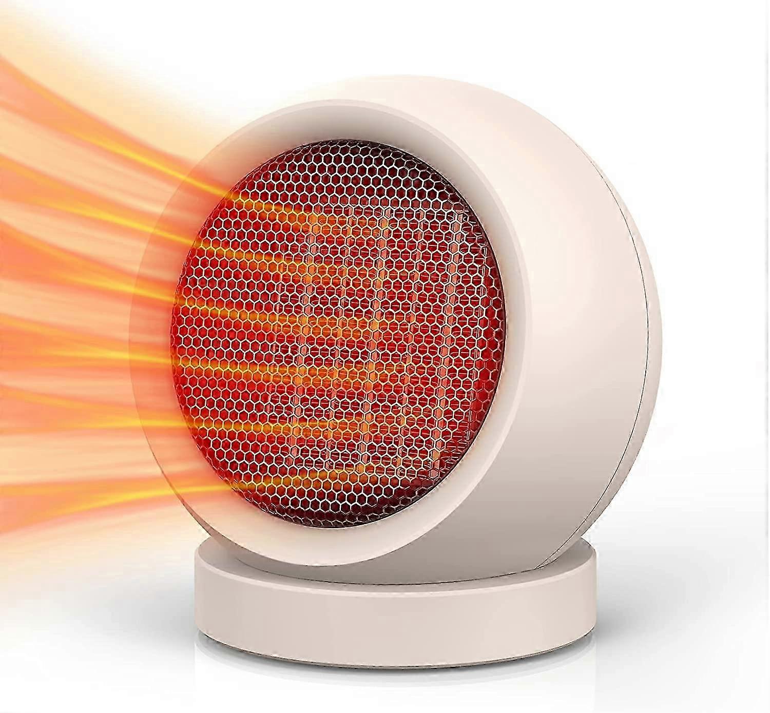 Portable Electric Space Heater with High Output Fan for Indoor Use in Home, Bedroom, Office or Desktop (Light Brown)