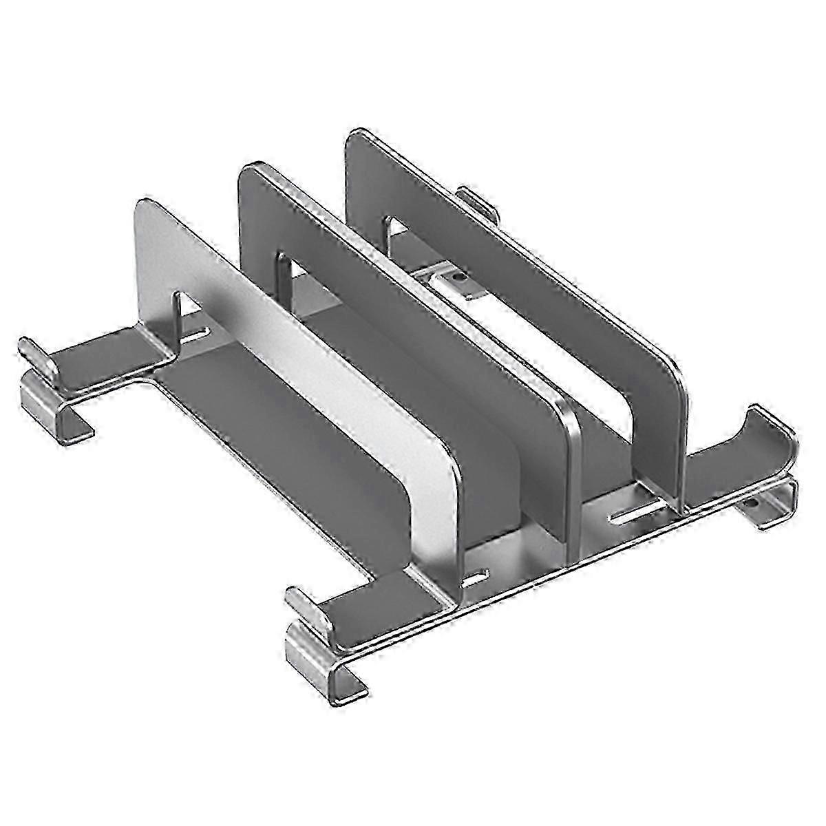 Laptop Stand Holder Adjustable Vertical Desktop Notebook Dock Space-Saving 3 in 1 Computer Stand Silver