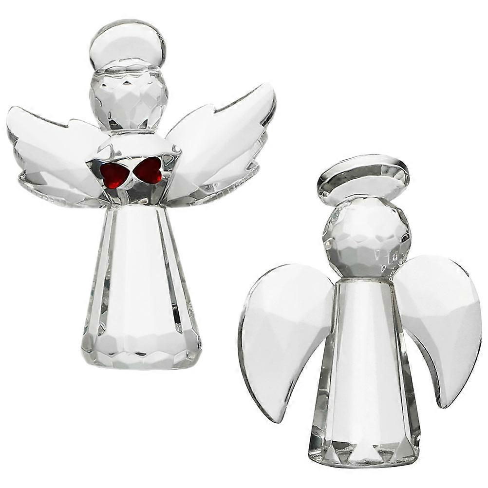 Enkelihahmo 2 kpl läpinäkyviä lasienkeleitä vakaaseen sijoitteluun koristeeksi
