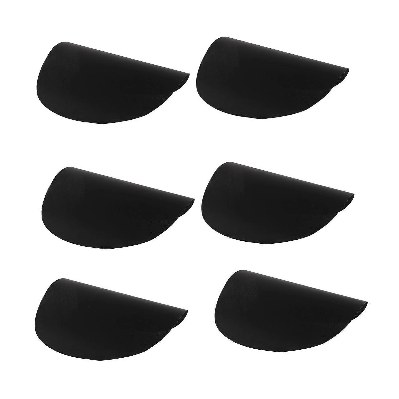 Black Air Fryer Mats with Coating for Kitchen Use 6pcs Practical Accessories